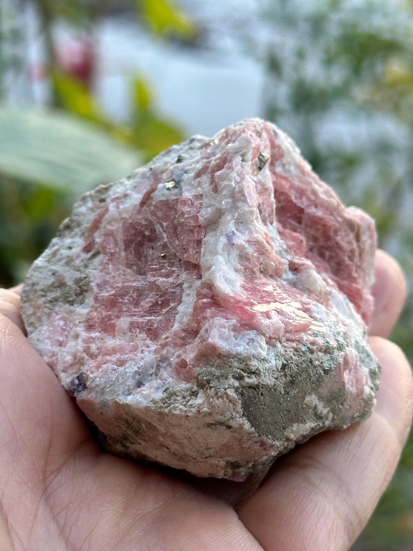 Rhodochrosite with Pyrite on Matrix