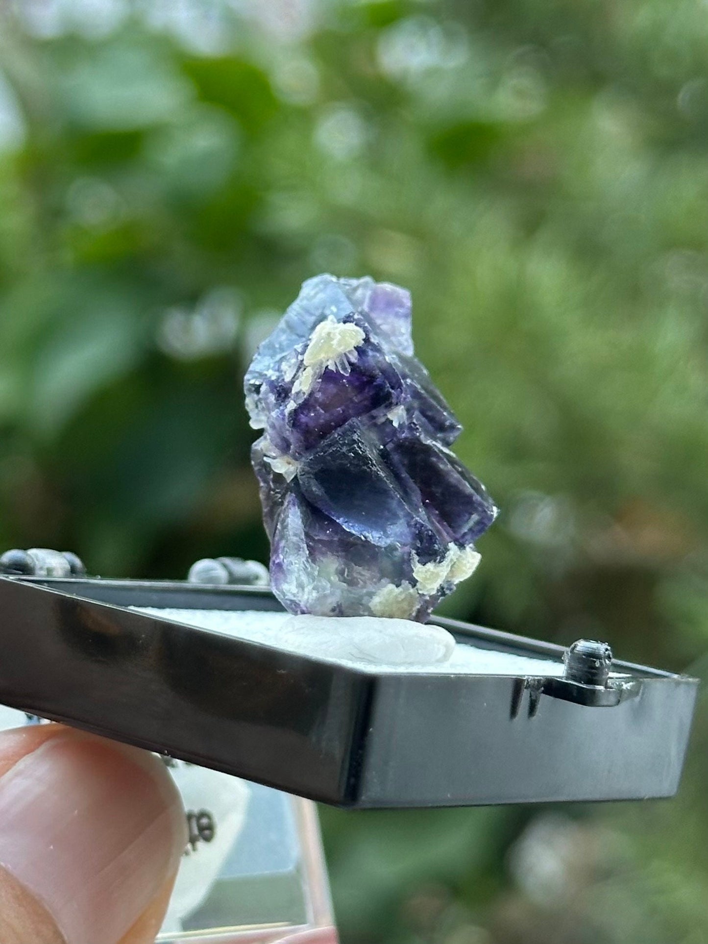 Fluorite Specimen in a perky box from the Yindu Mine, Inner Mongolia, China