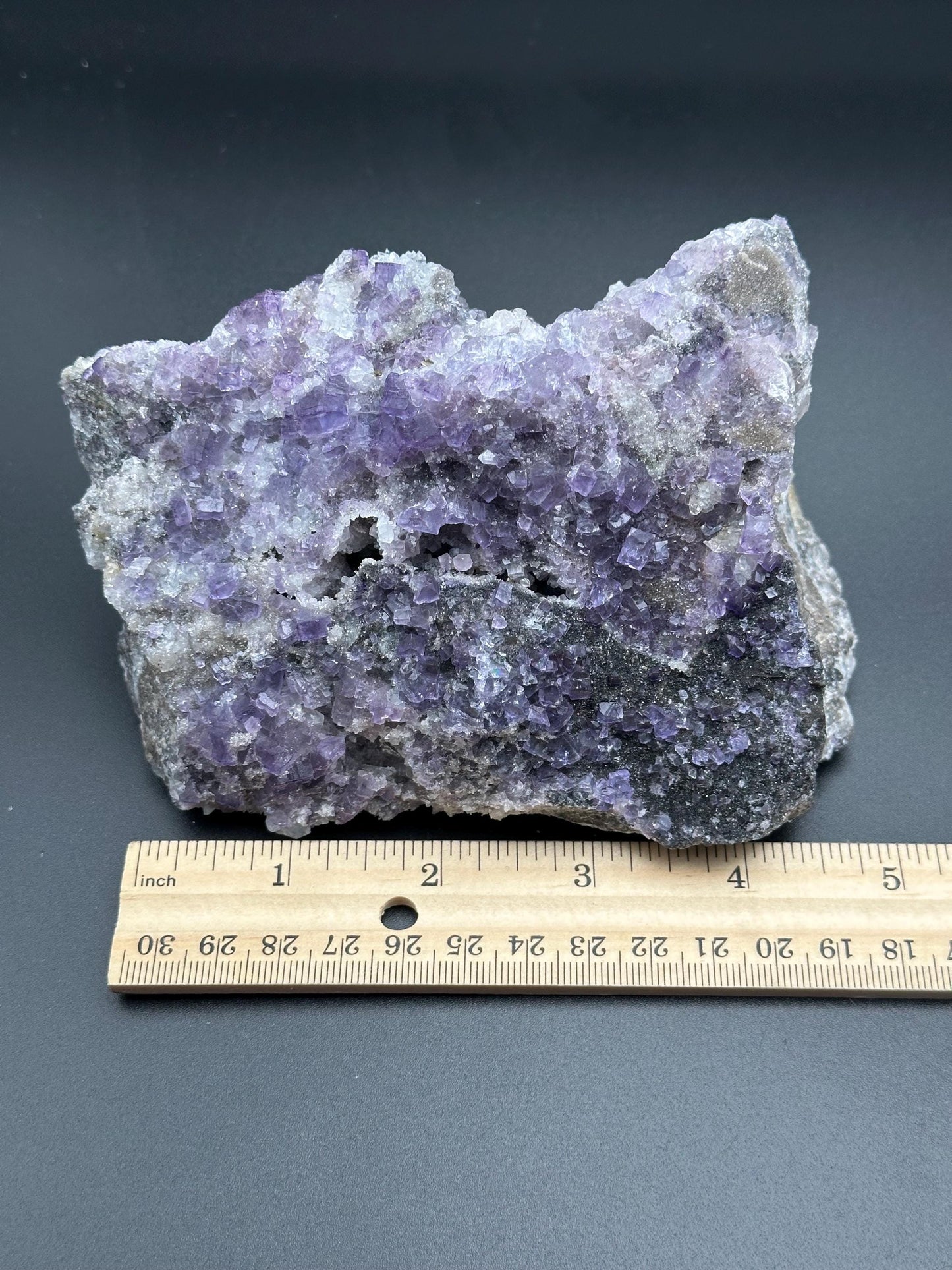 Fluorite with Quartz on Matrix from Spain