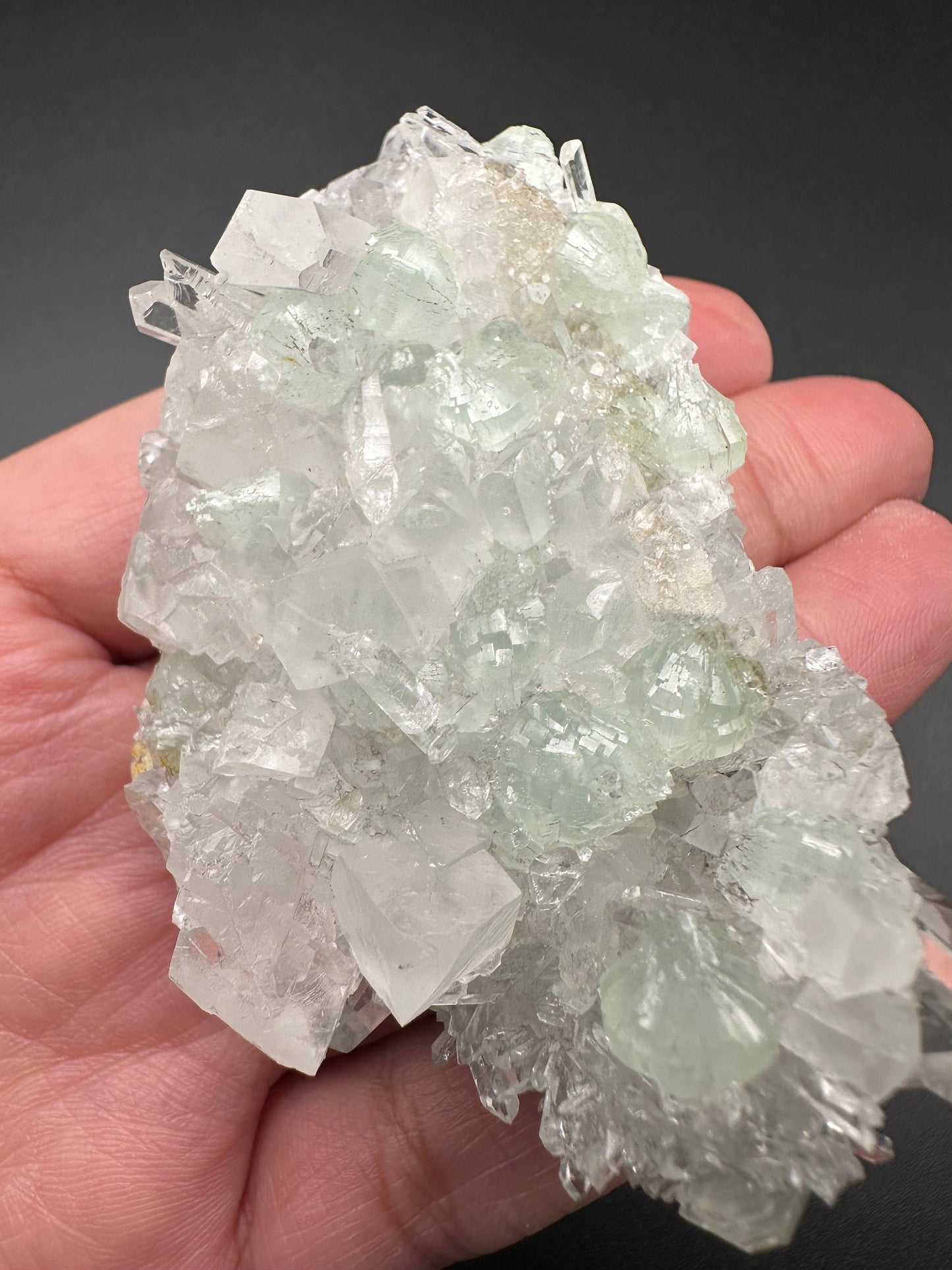 Prehnite, Calcite, and Quartz from the Goboboseb Mountains in the Erongo Region of Namibia