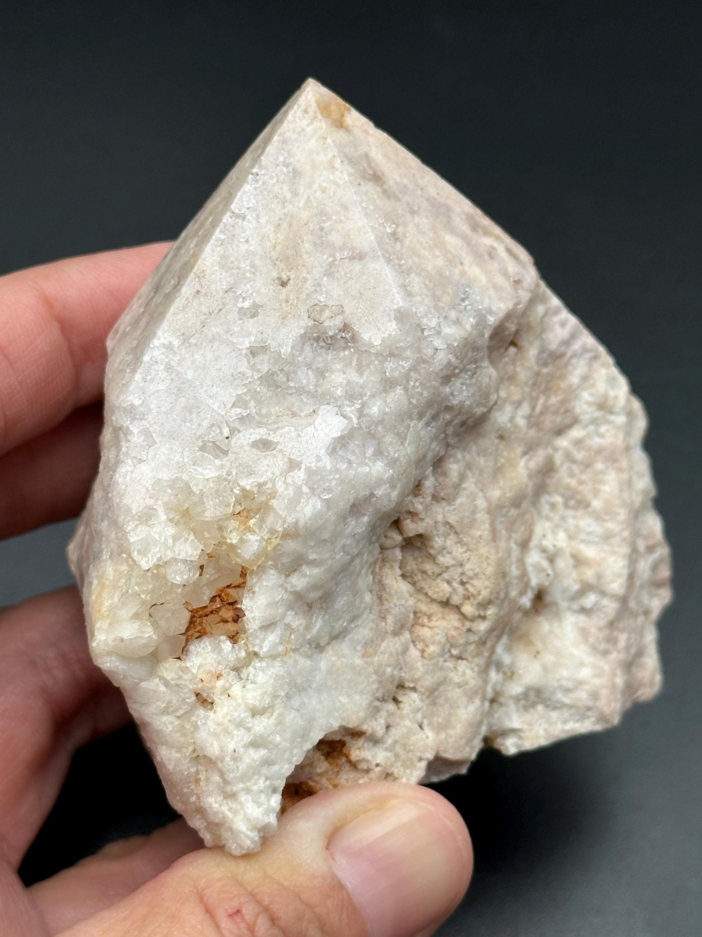 Raw and Polished Pink Amethyst Point