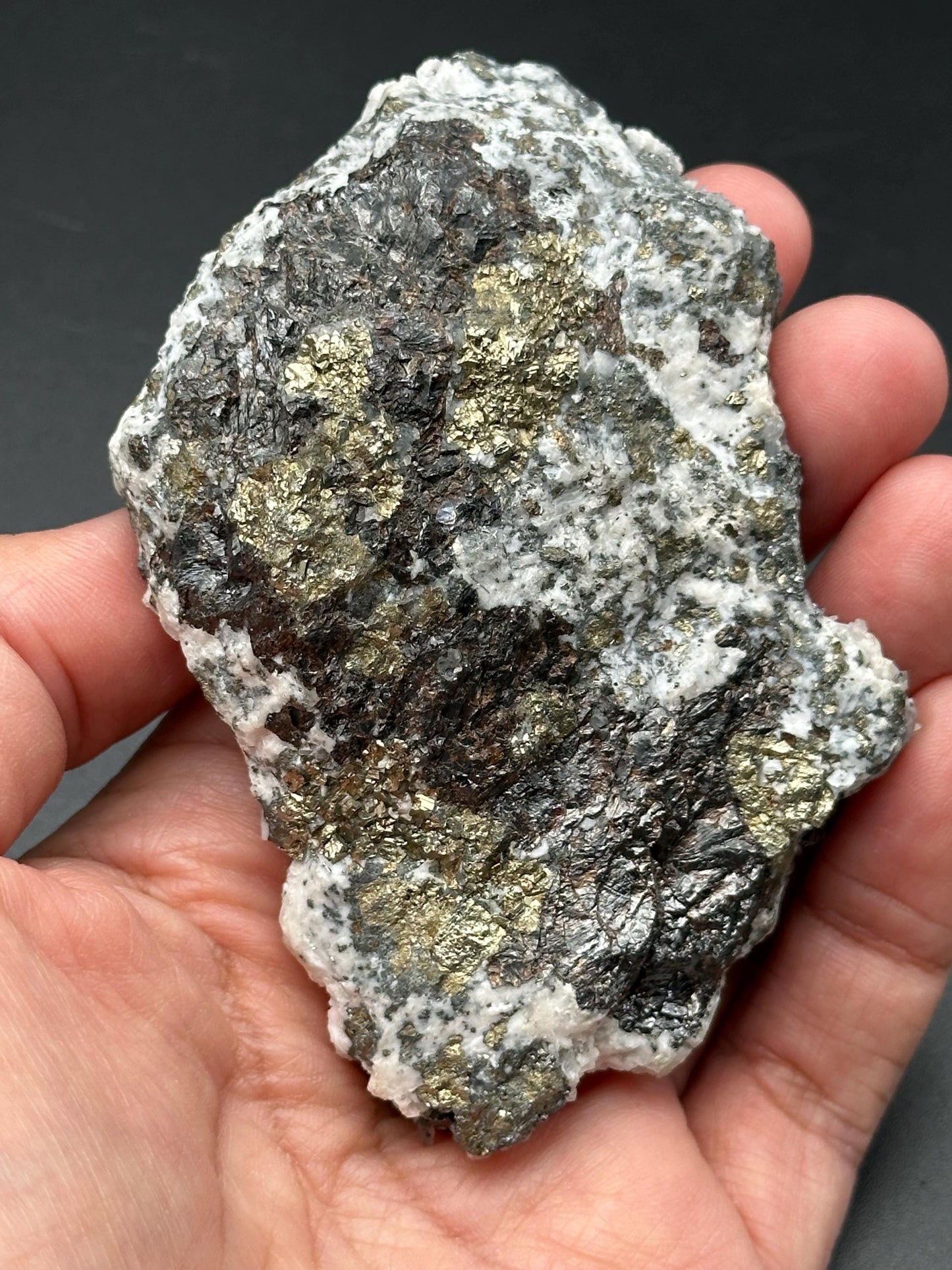 Rhodochrosite and Galena on Sphalerite and Pyrite Matrix from Peru