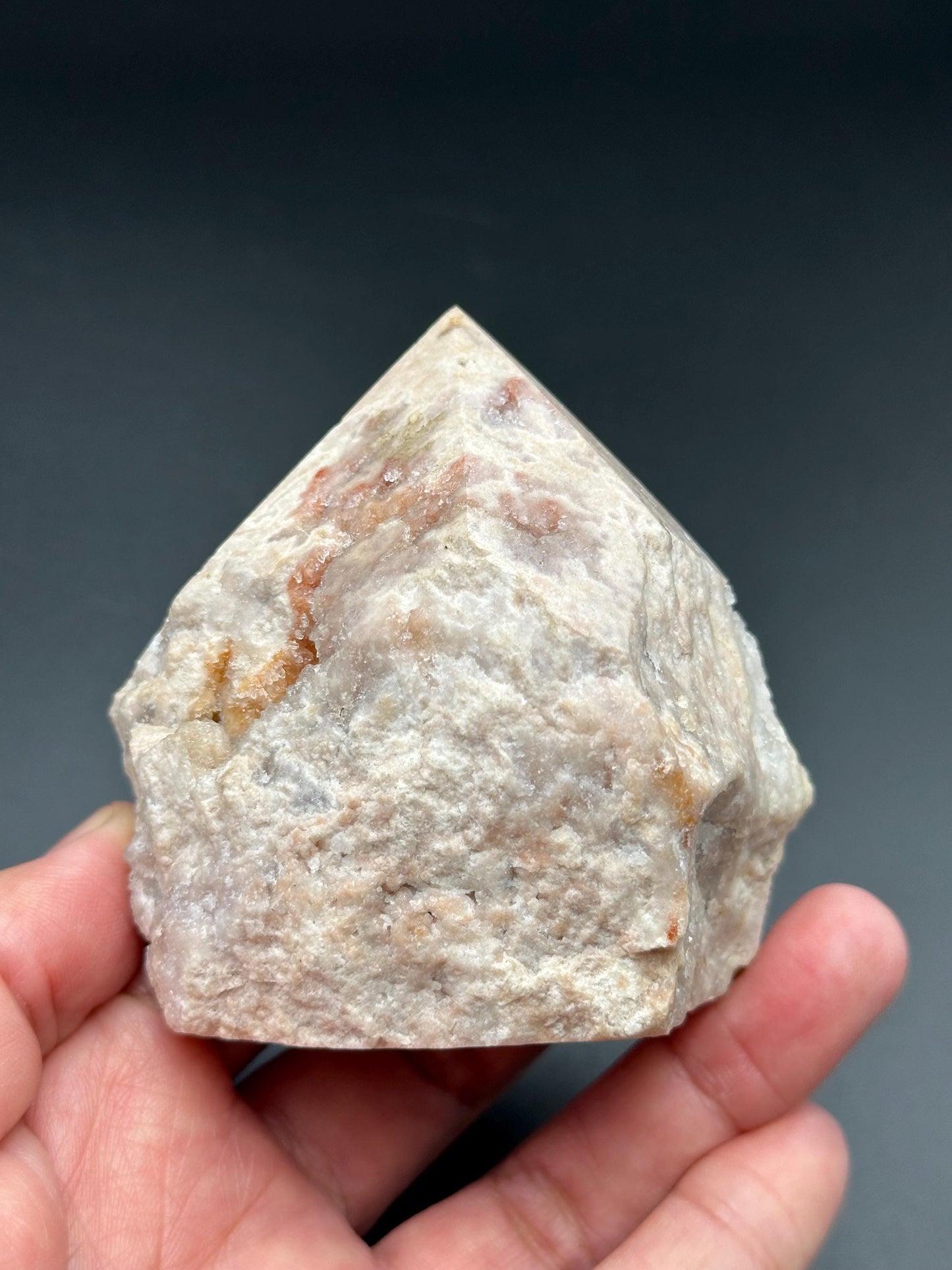 Raw and Polished Pink Amethyst Point