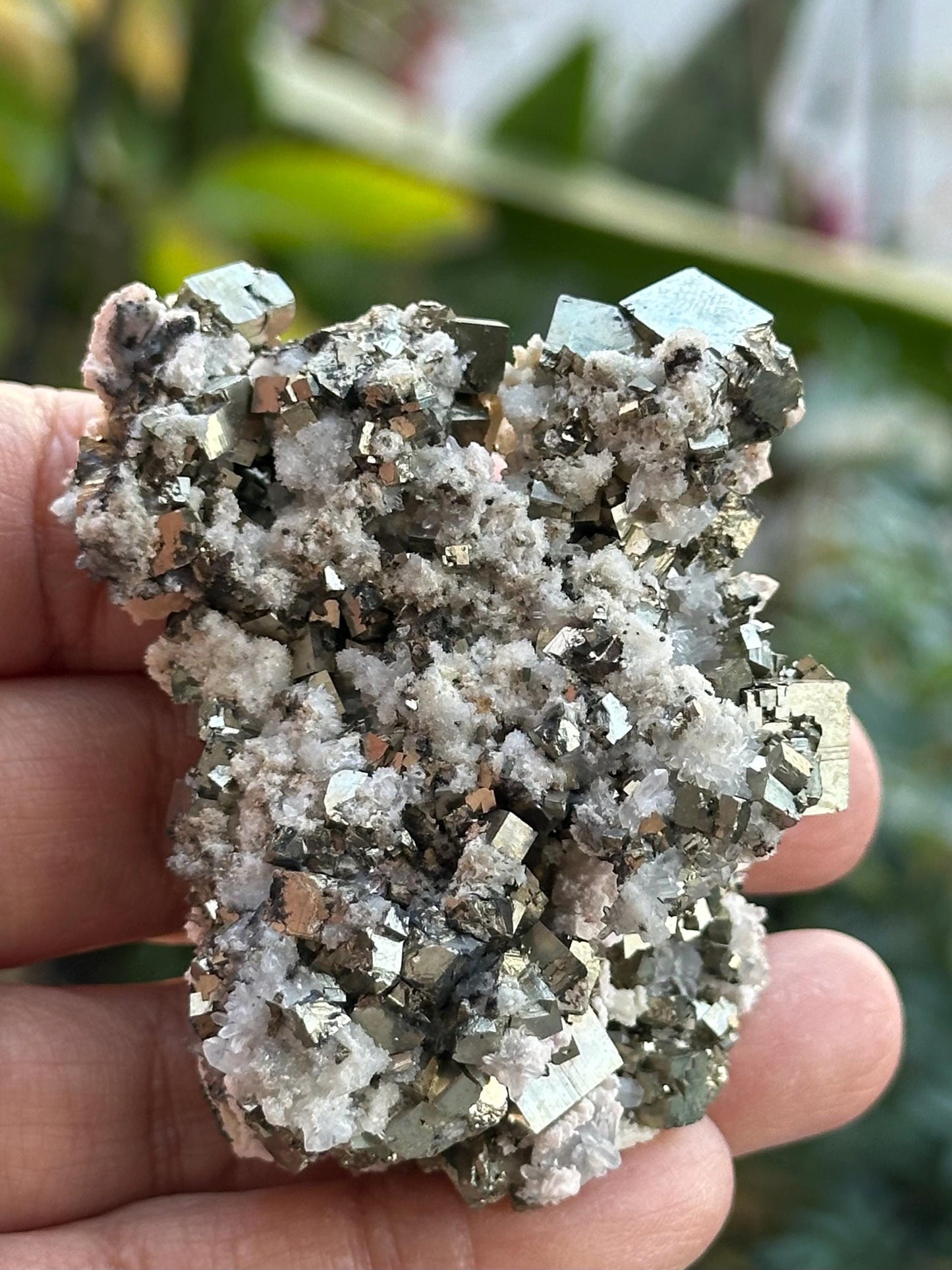 Cubic Pyrite, Calcite, and Quartz Specimen from Peru