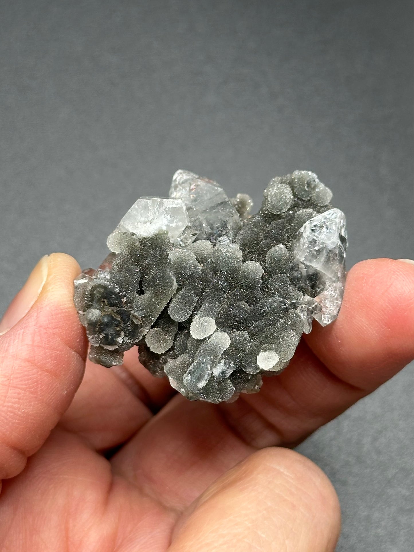Black Chalcedony with Apophyllite