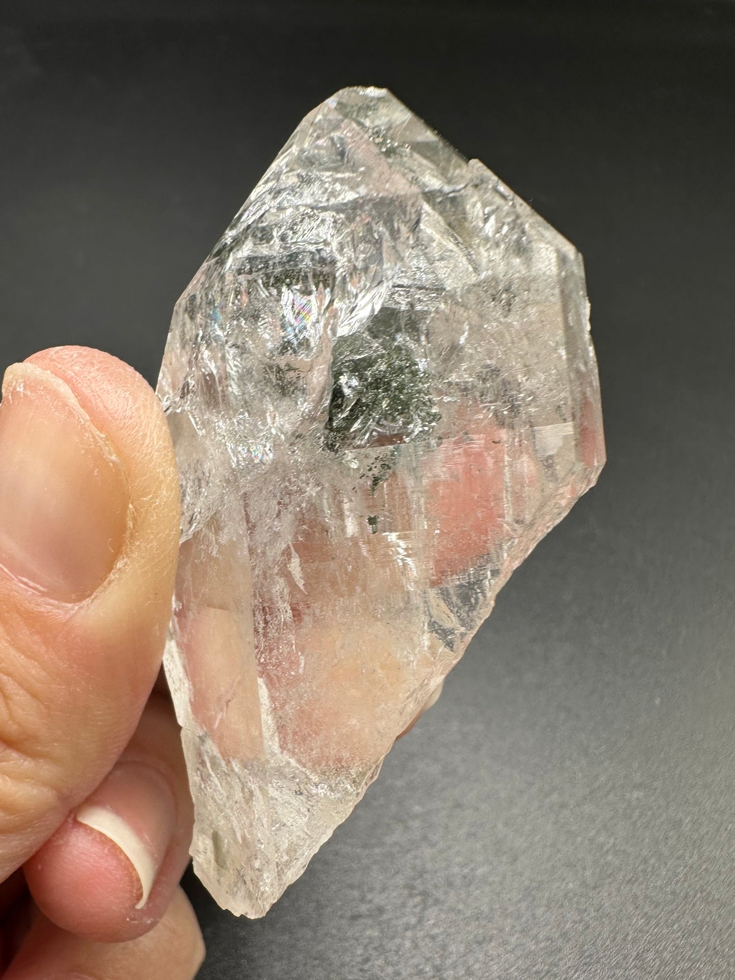 Chlorite Quartz and Clear Quartz Specimen