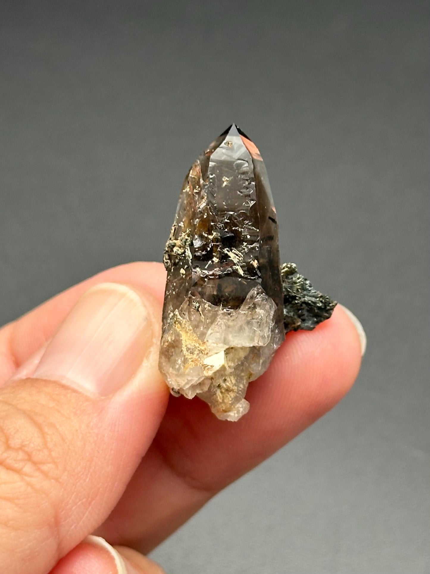 Smoky Quartz with Aegirine from Malawi