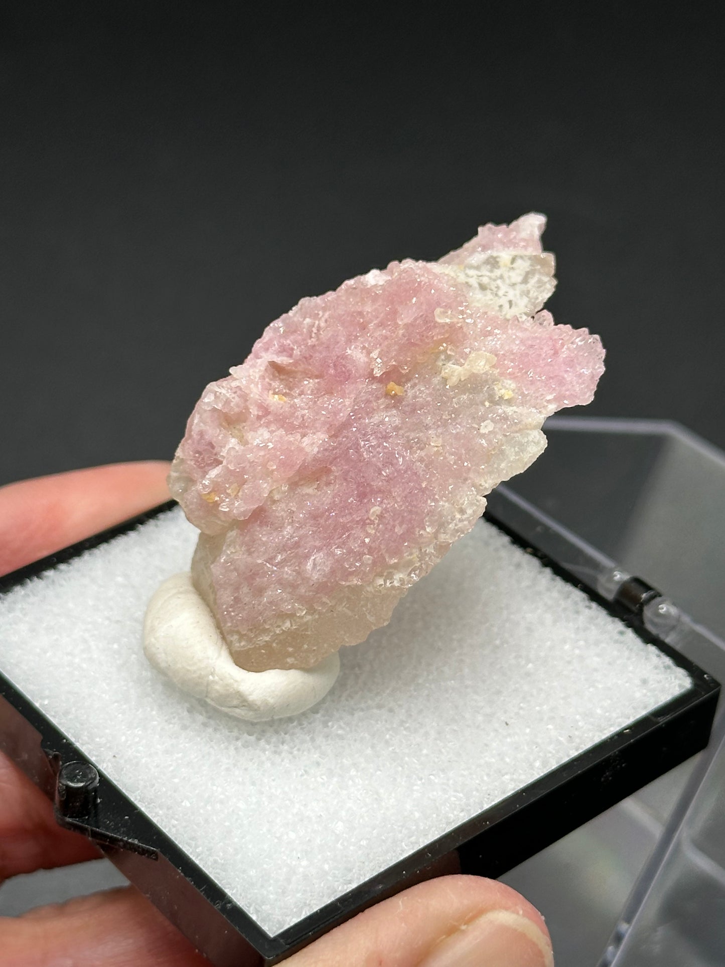 Crystallized Rose Quartz on Quartz