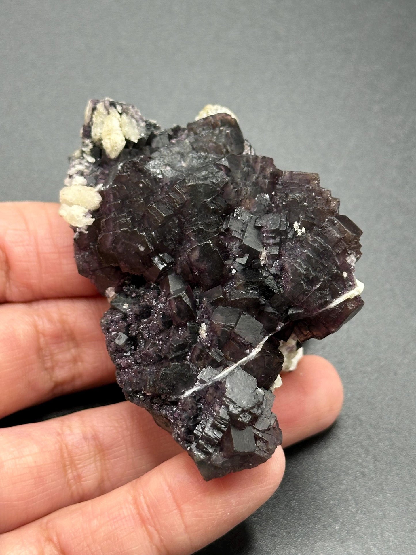 Fluorite with Calcite Specimen from the Huanggangliang Mine in Inner Mongolia, China - UV Reactive