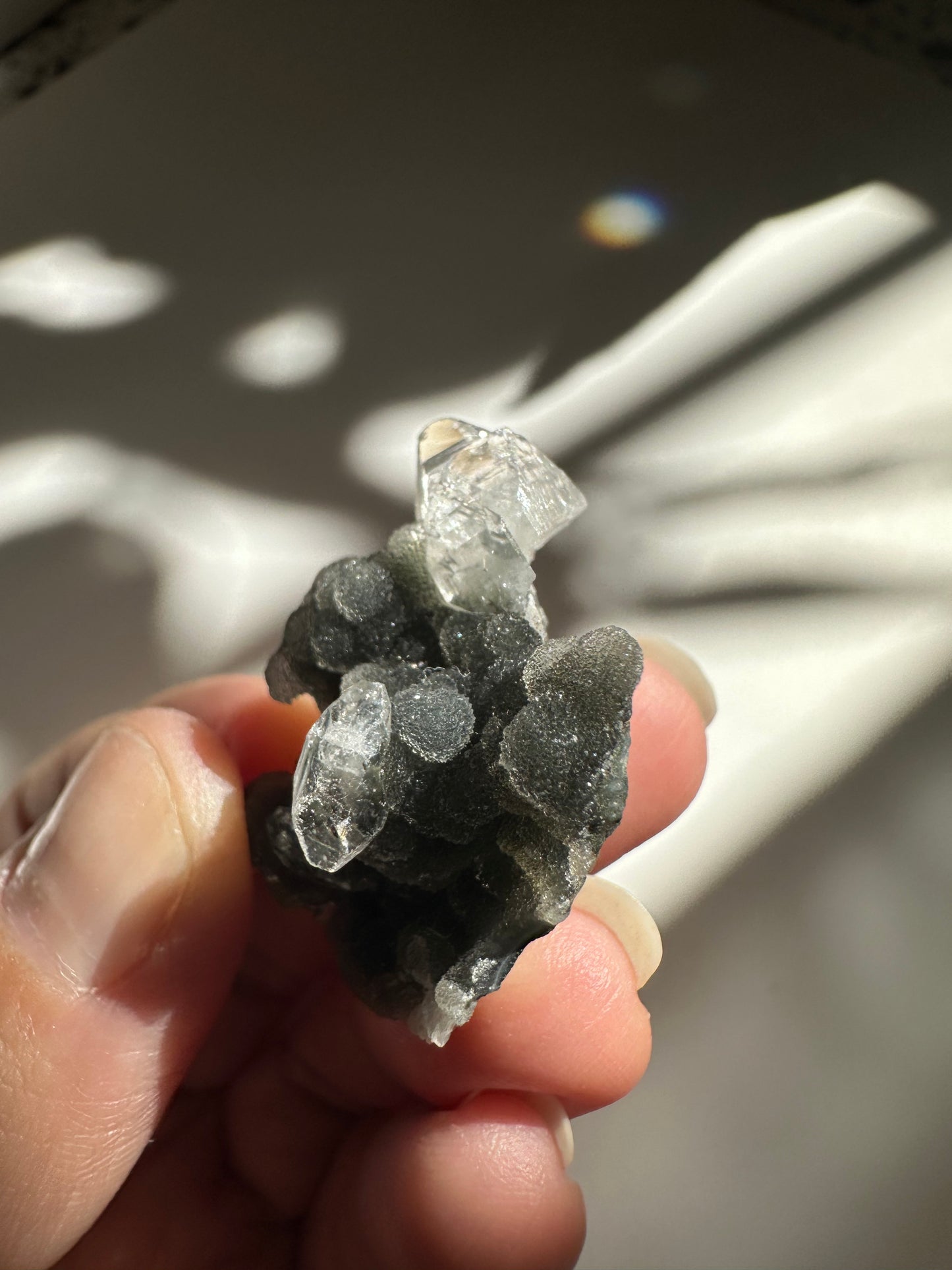 Black Chalcedony with Apophyllite