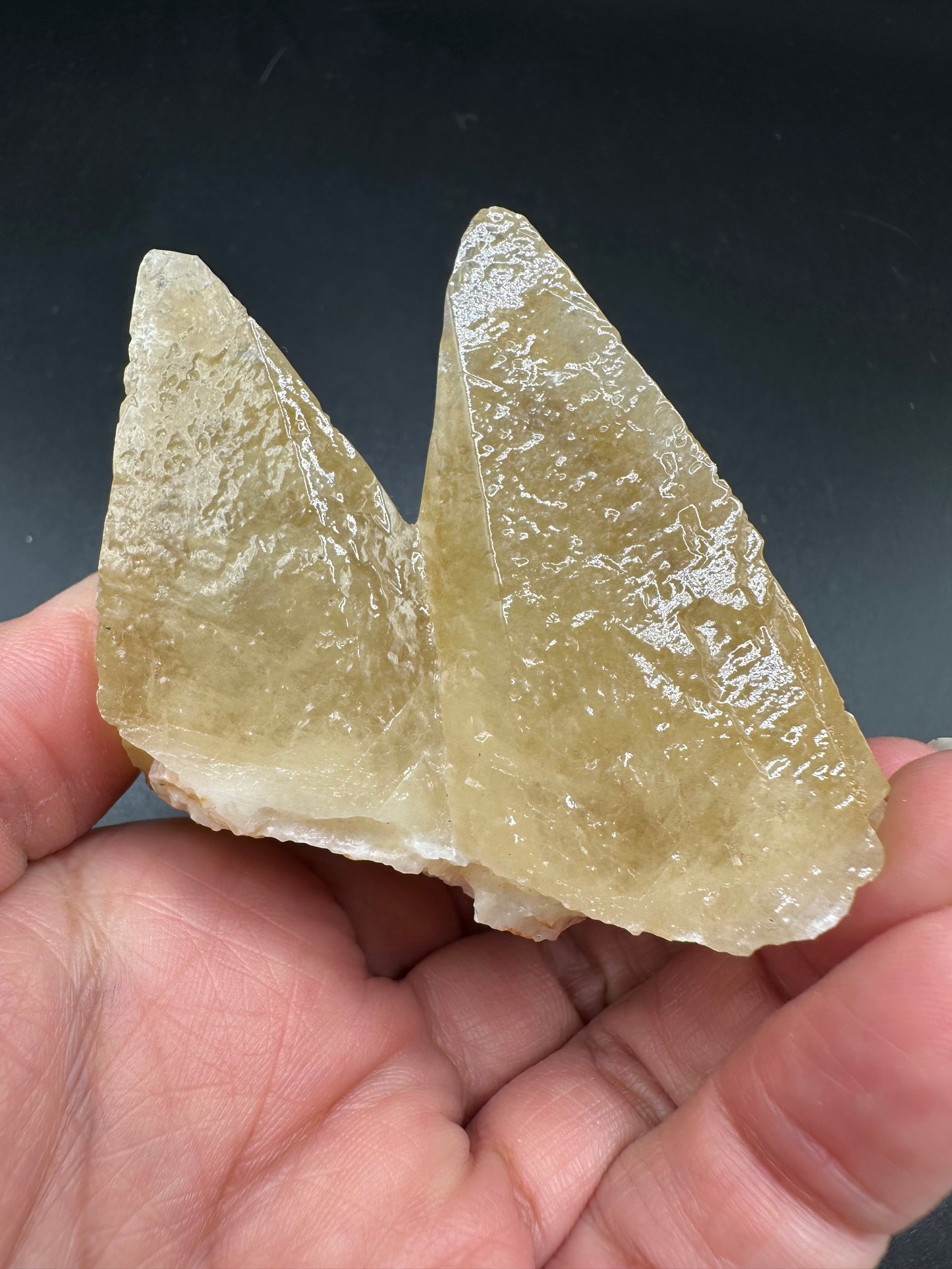 Etched Calcite Twins with Galena