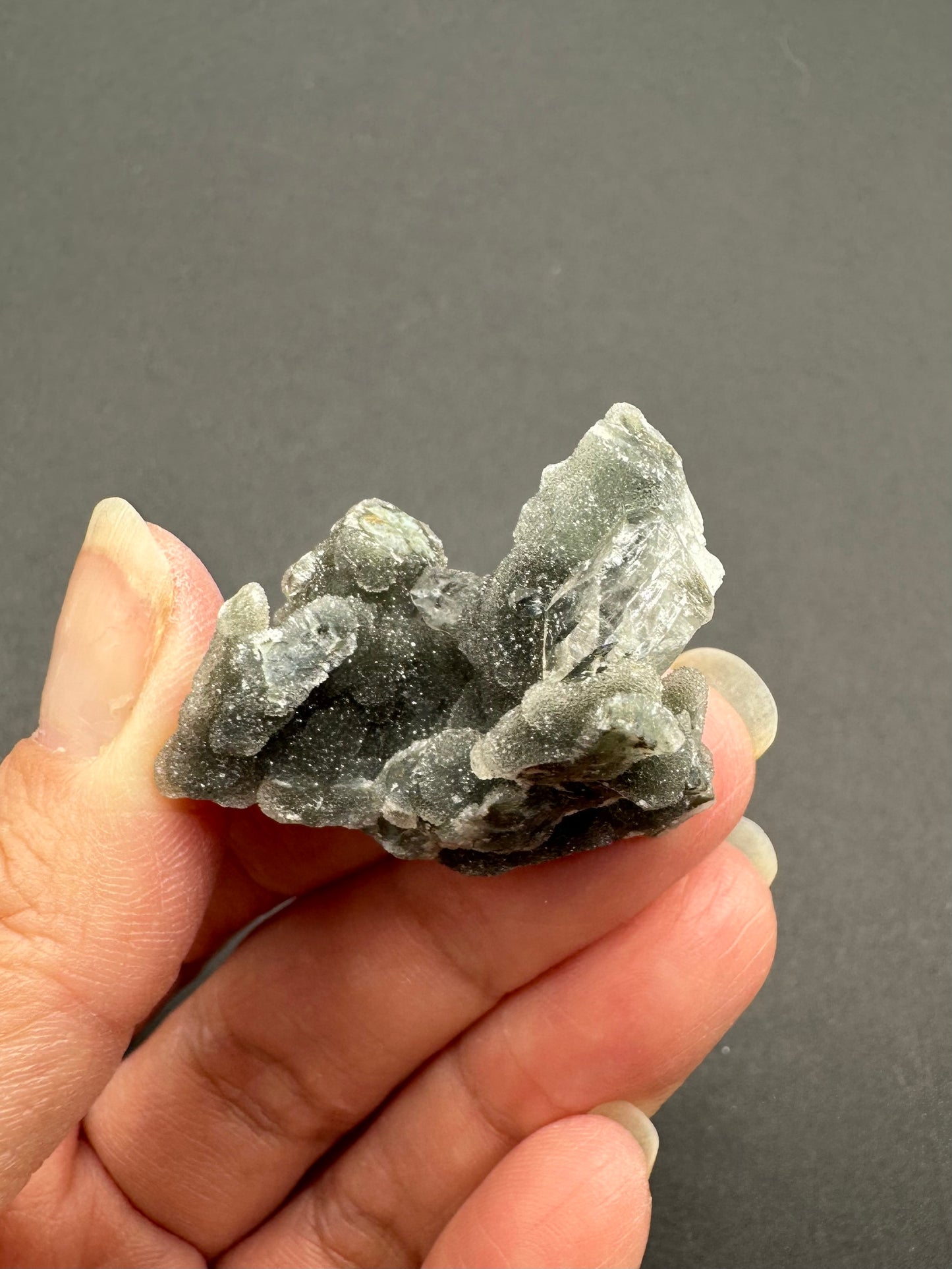 Black Chalcedony with Apophyllite