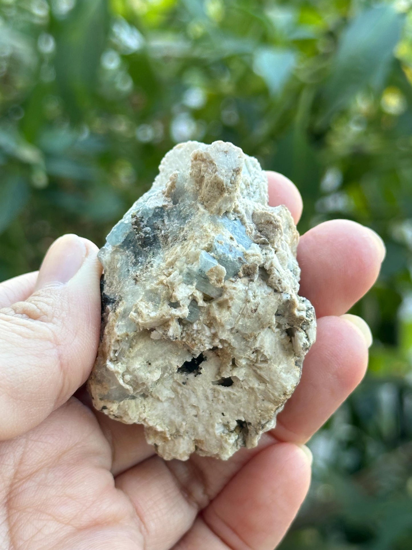 Aquamarine with Schorl and Feldspar from Namibia