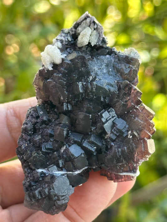 Fluorite with Calcite Specimen from the Huanggangliang Mine in Inner Mongolia, China - UV Reactive