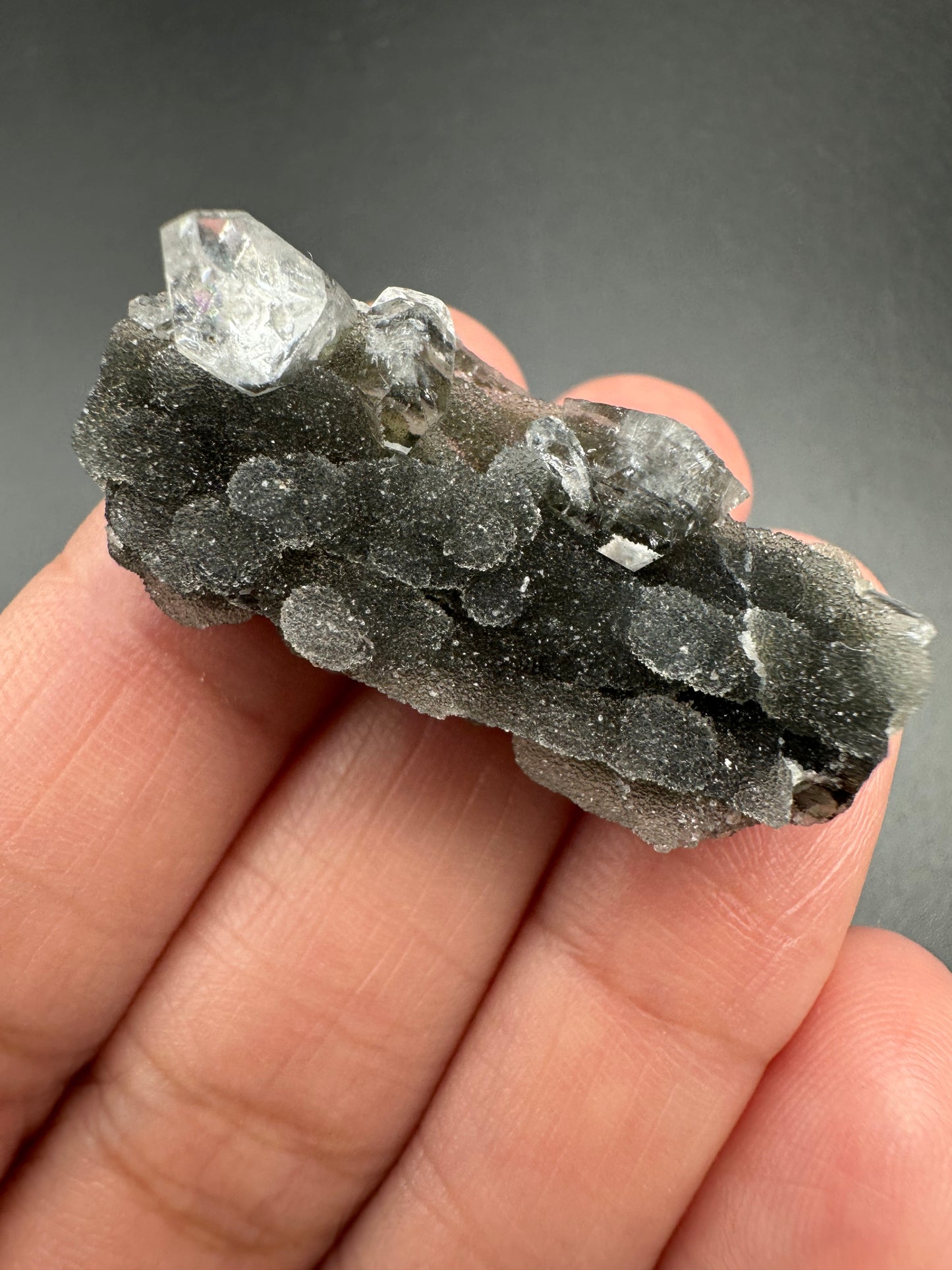Black Chalcedony with Apophyllite