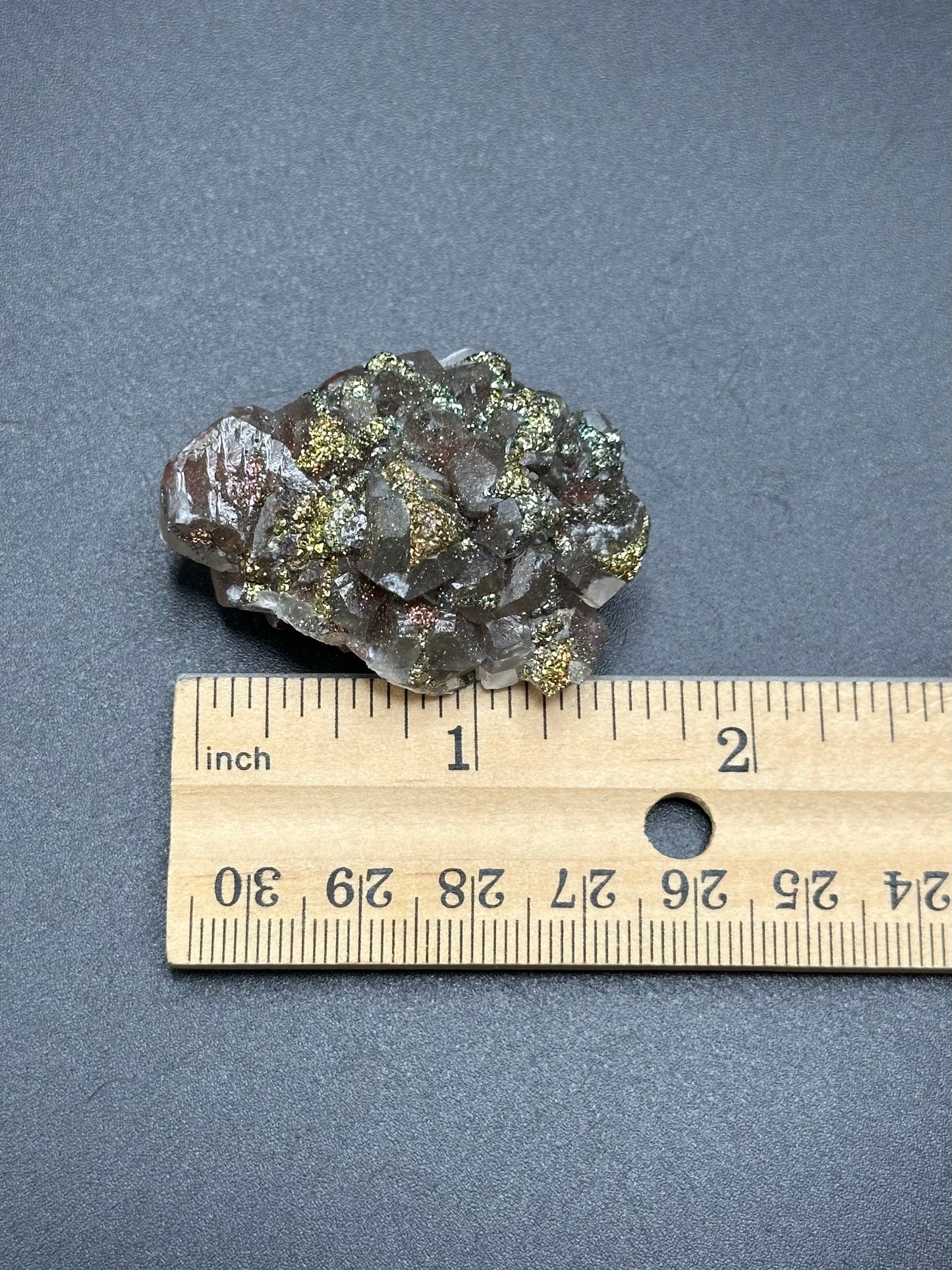 Red Calcite with Chalcopyrite