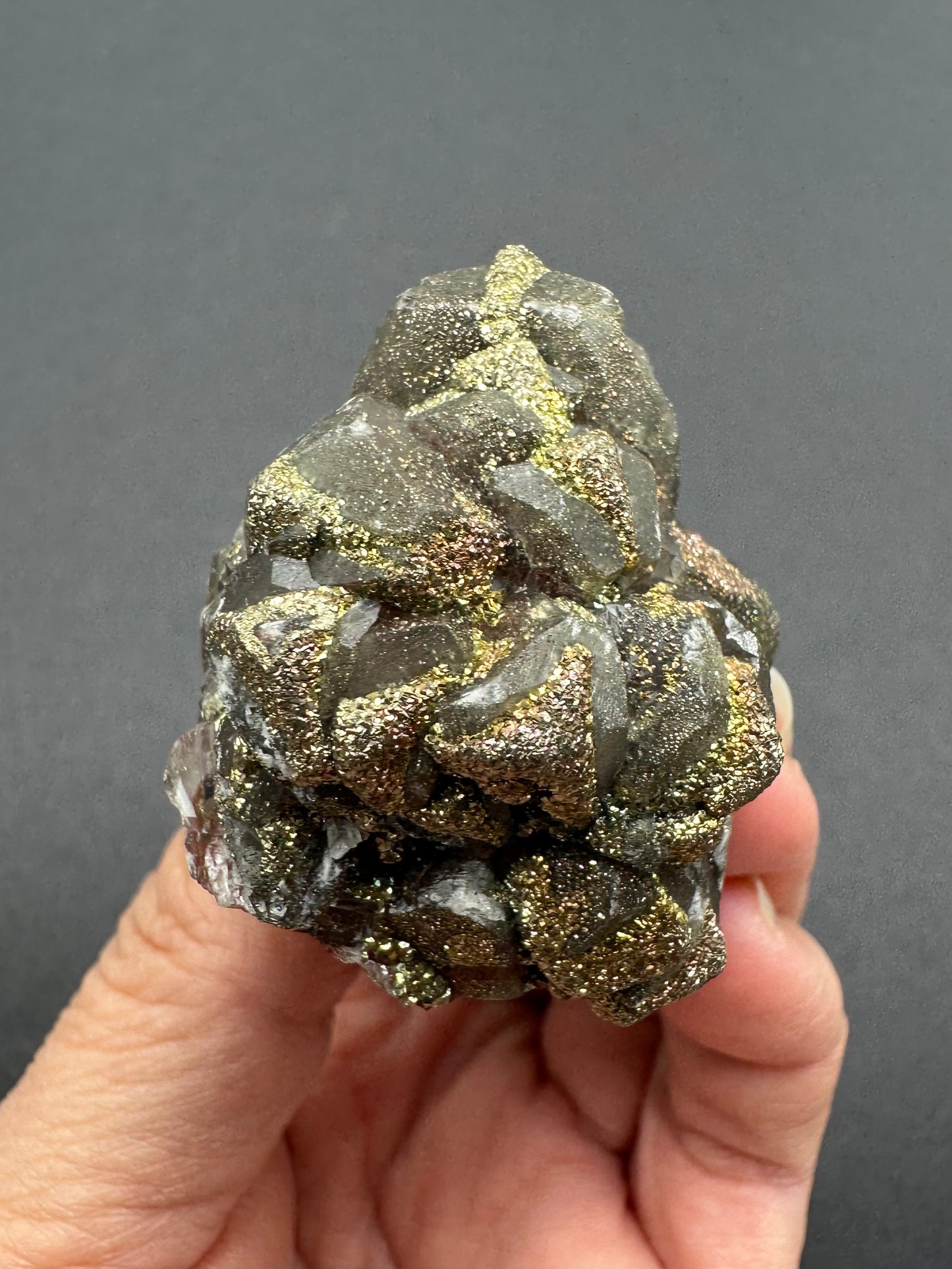 Red Calcite with Chalcopyrite
