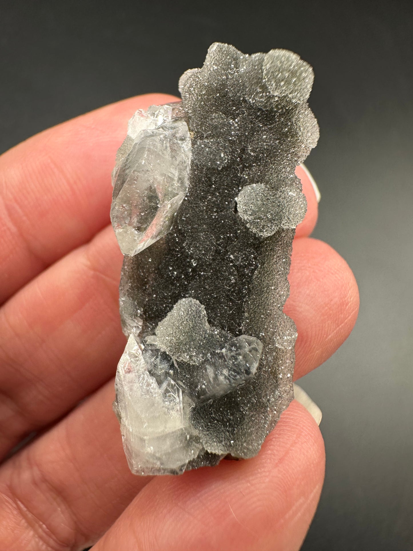 Black Chalcedony with Apophyllite