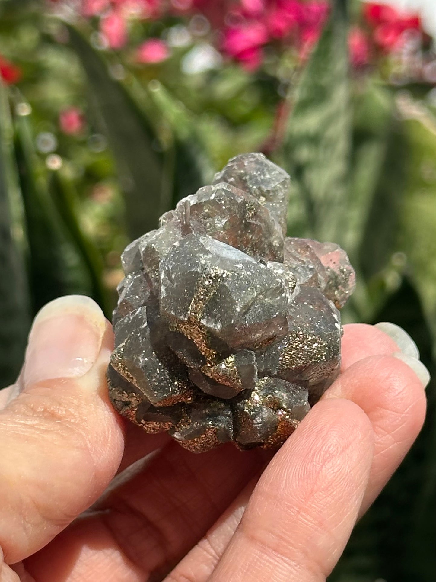 Red Calcite with Chalcopyrite