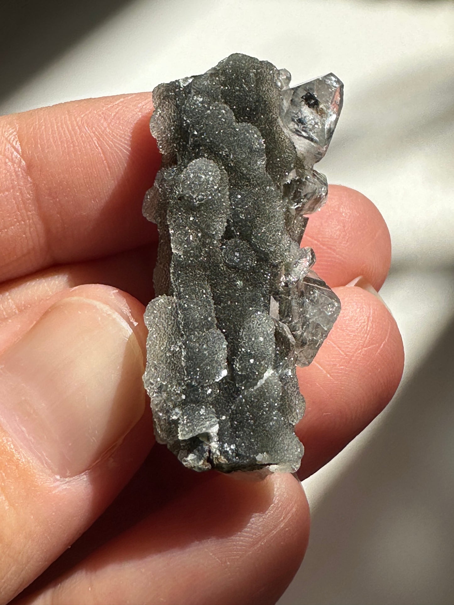 Black Chalcedony with Apophyllite