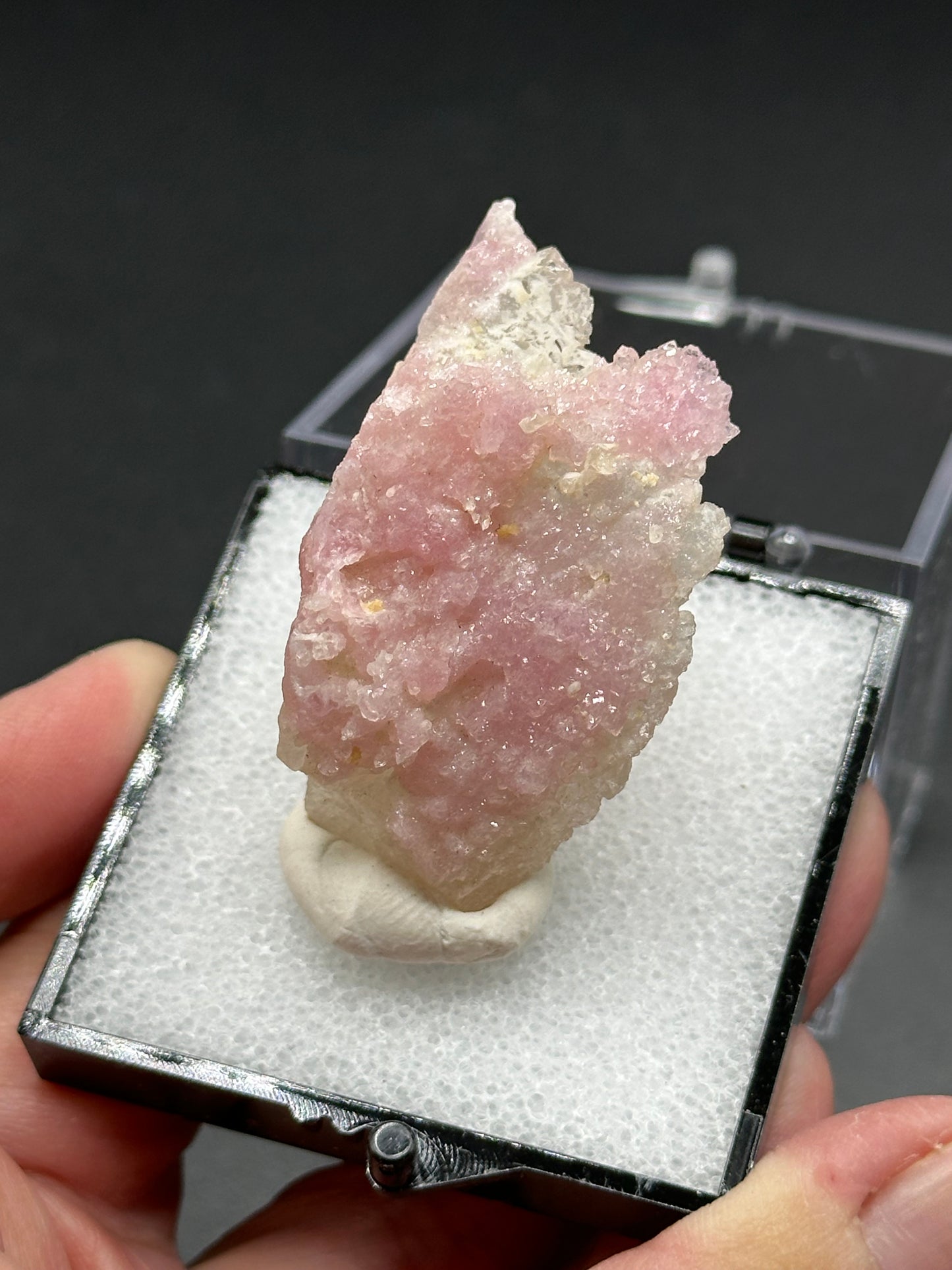 Crystallized Rose Quartz on Quartz