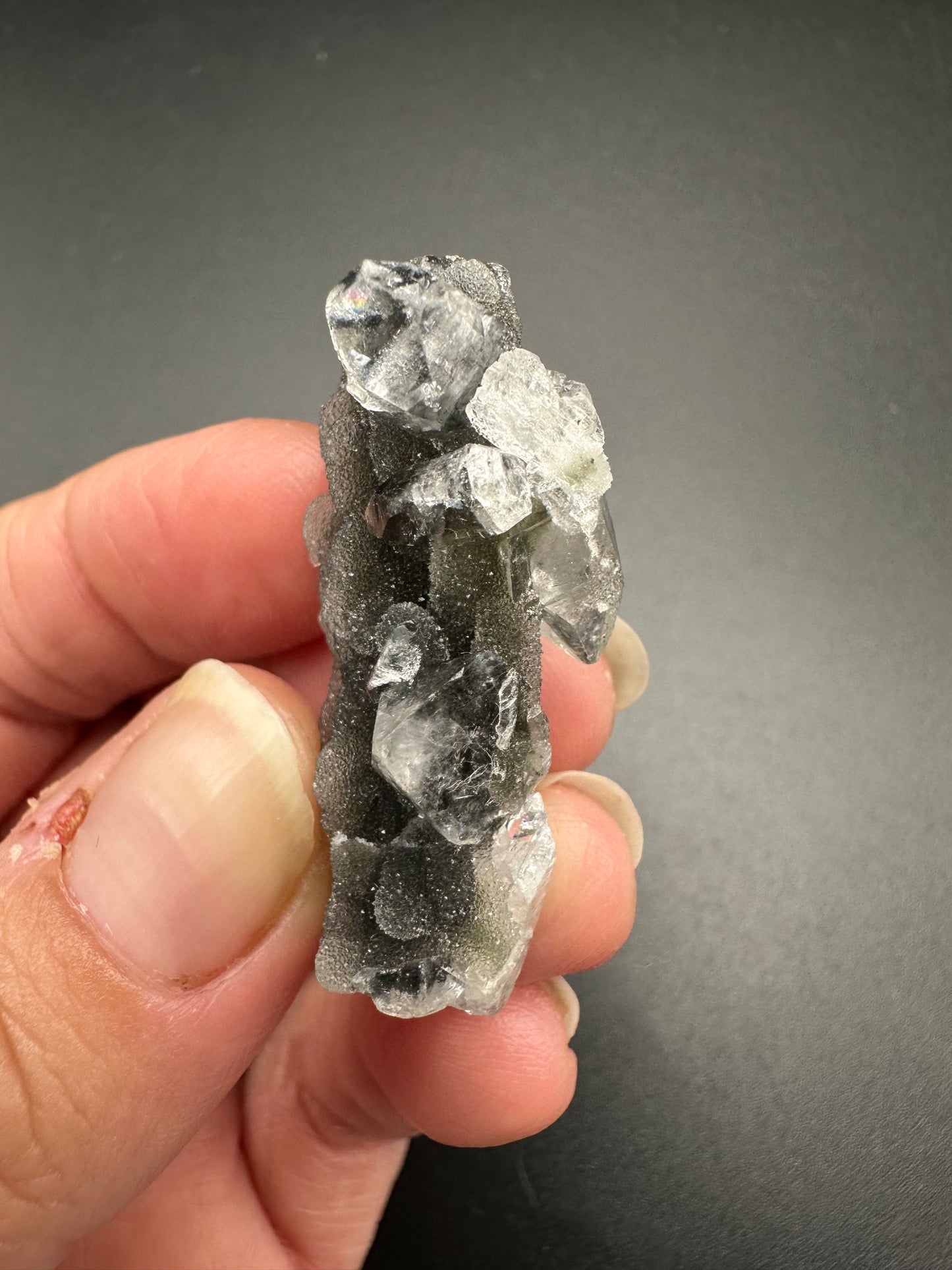 Black Chalcedony with Apophyllite