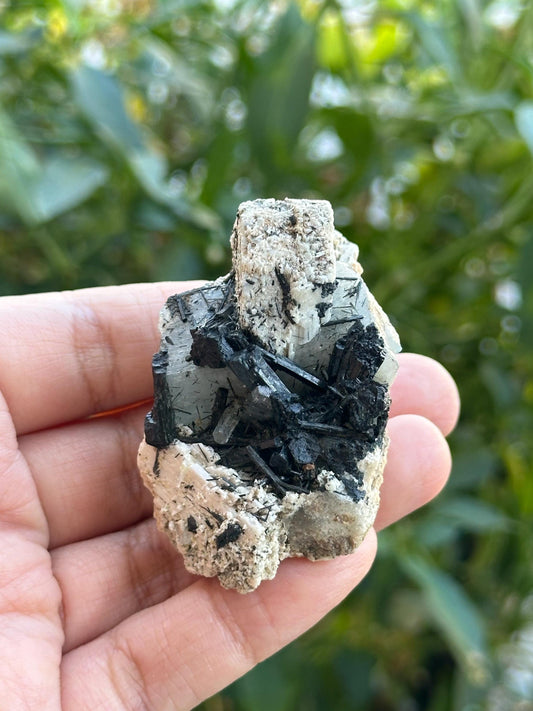 Aquamarine with Schorl and Feldspar from Namibia