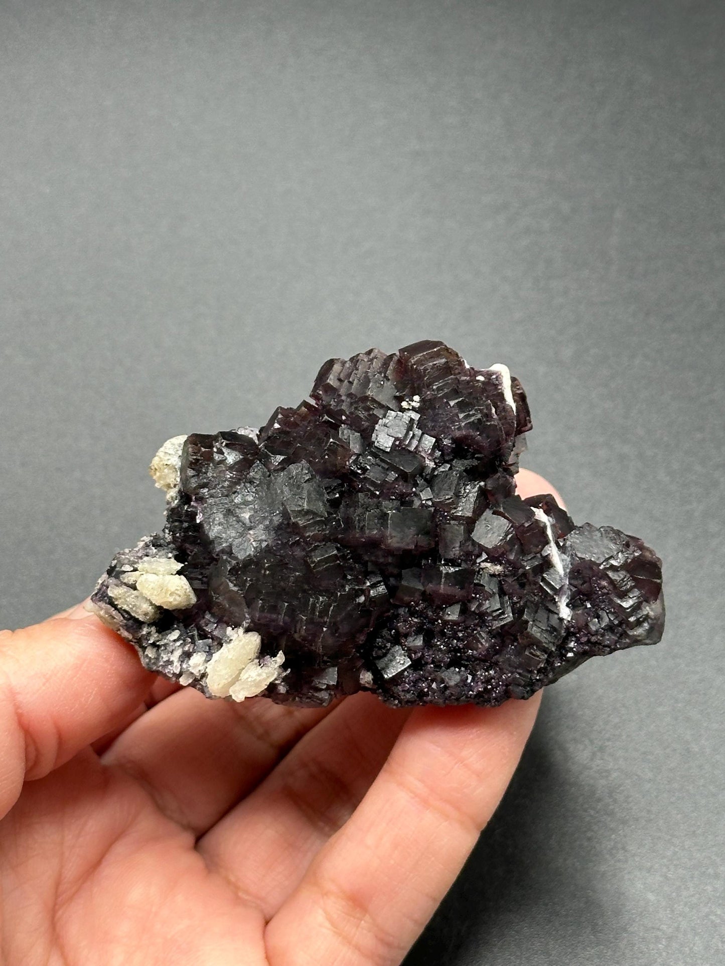 Fluorite with Calcite Specimen from the Huanggangliang Mine in Inner Mongolia, China - UV Reactive
