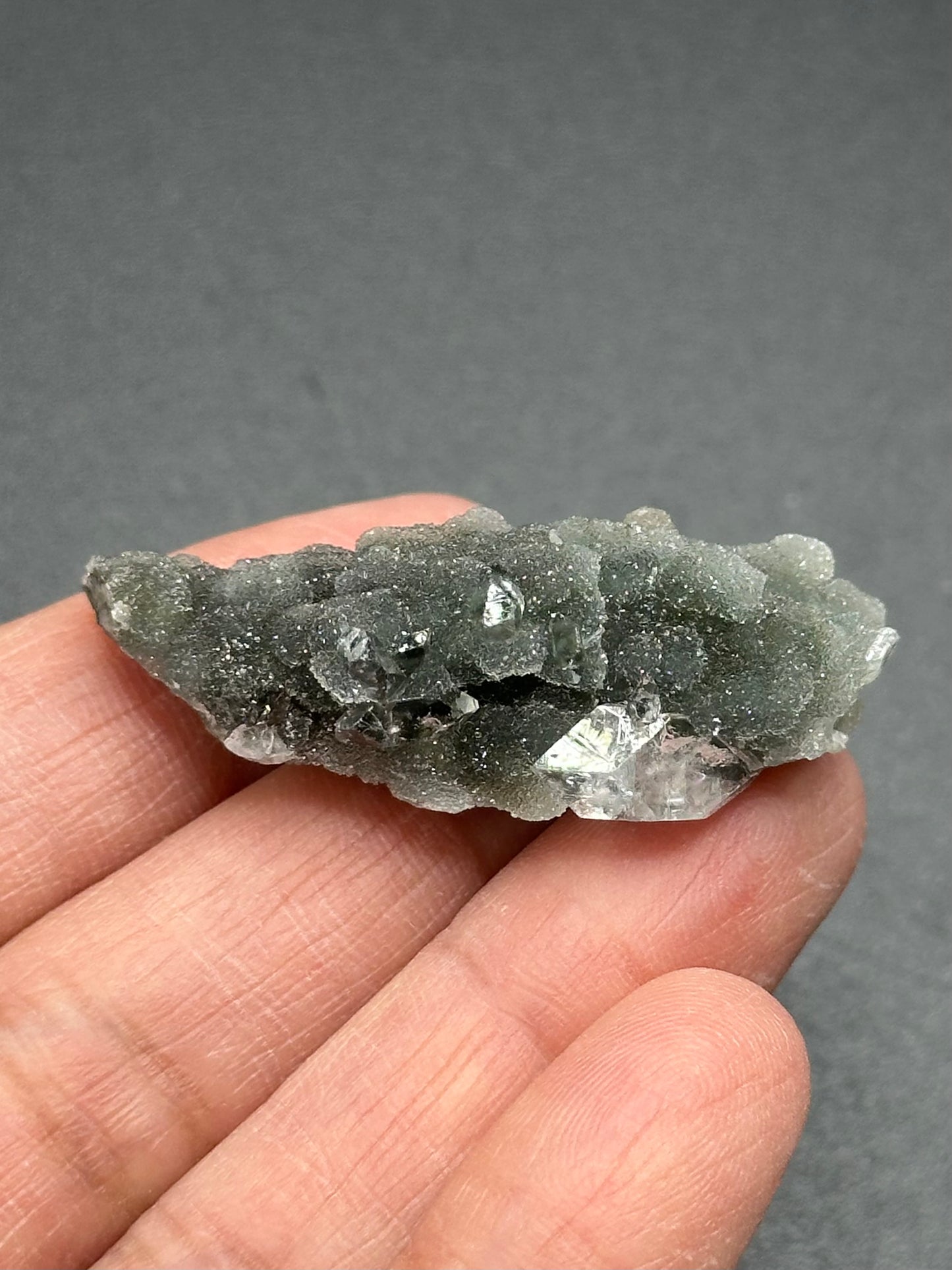 Black Chalcedony with Apophyllite