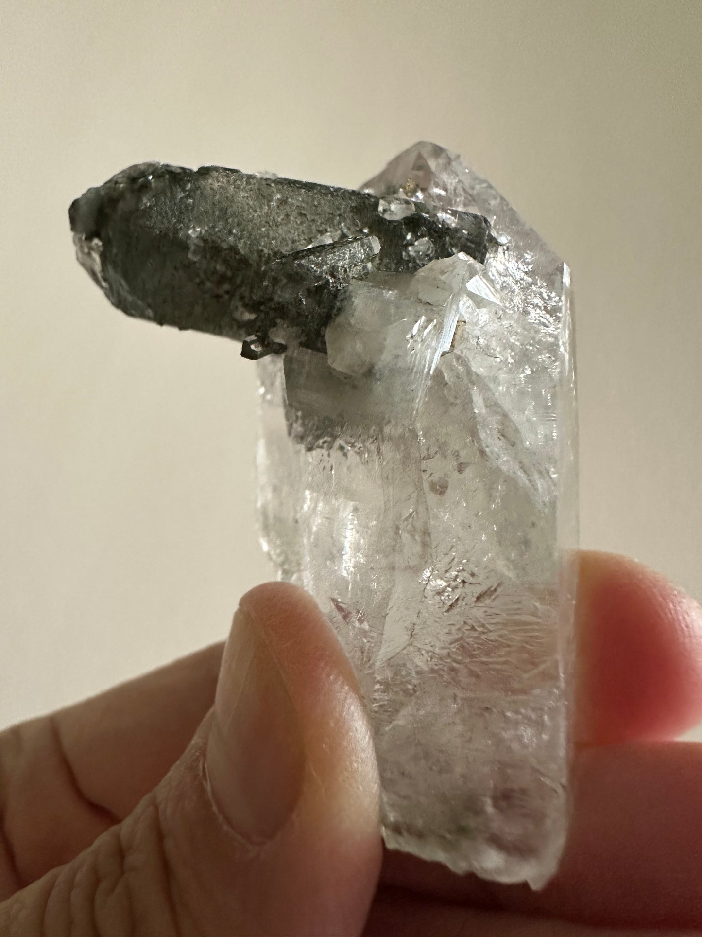 Chlorite Quartz and Clear Quartz Specimen
