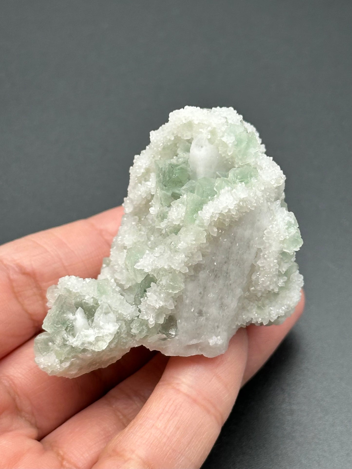 Fluorite with Drusy and Candle Quartz