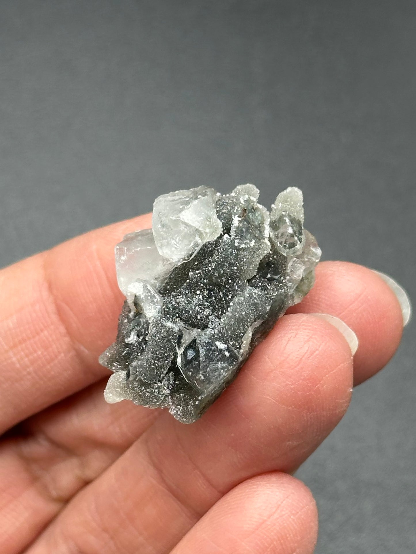 Black Chalcedony with Apophyllite