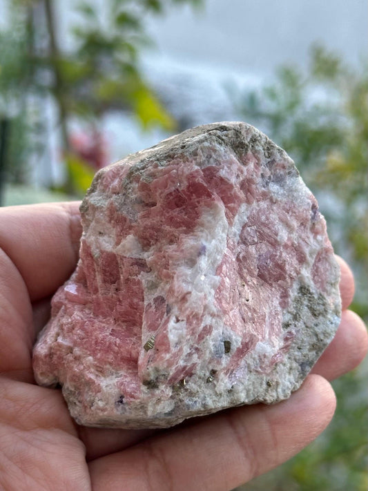 Rhodochrosite with Pyrite on Matrix