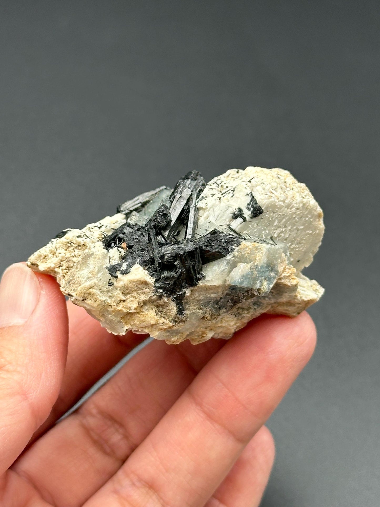 Aquamarine with Schorl and Feldspar from Namibia