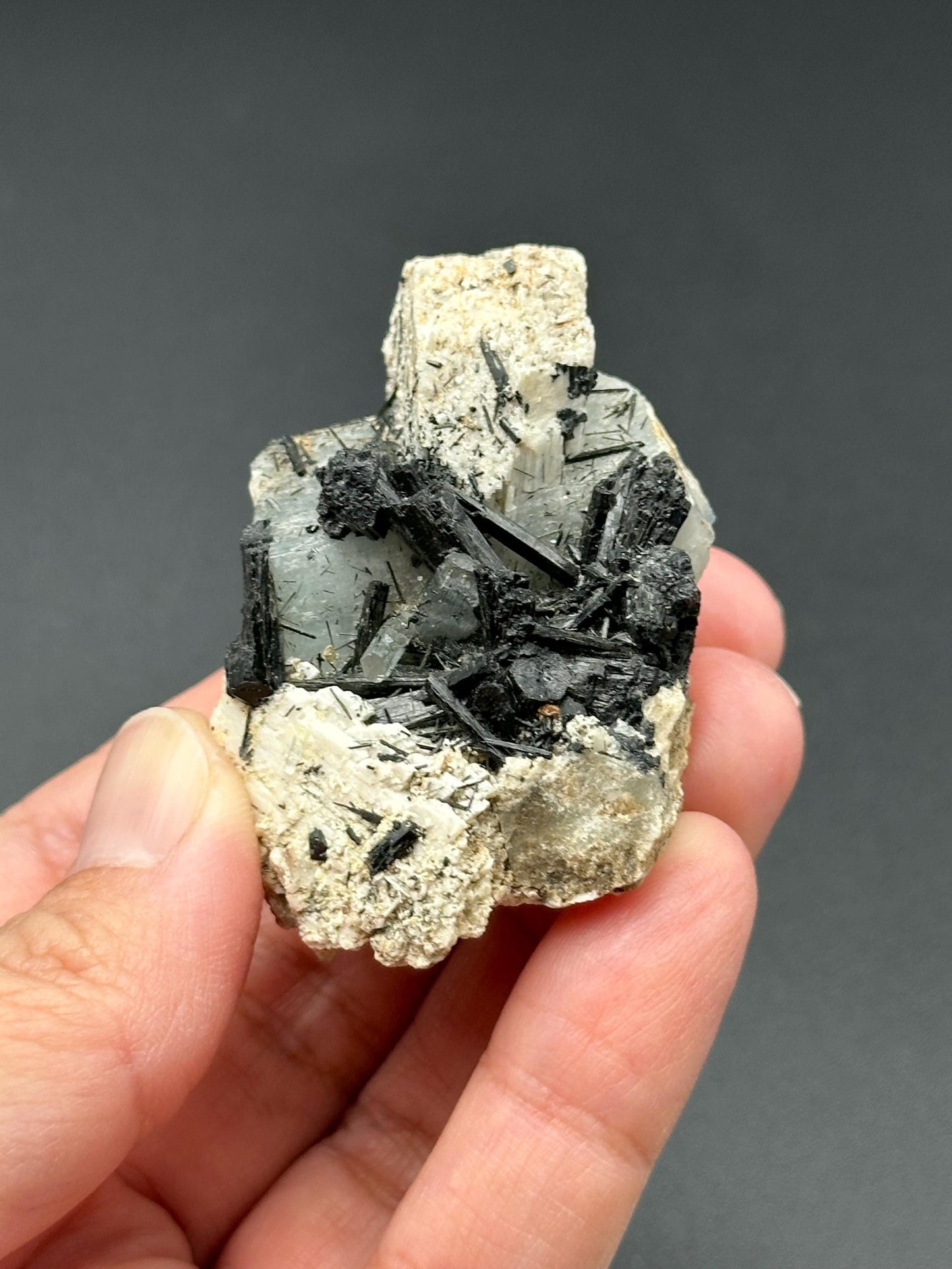 Aquamarine with Schorl and Feldspar from Namibia