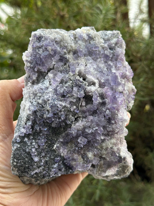 Fluorite with Quartz on Matrix from Spain