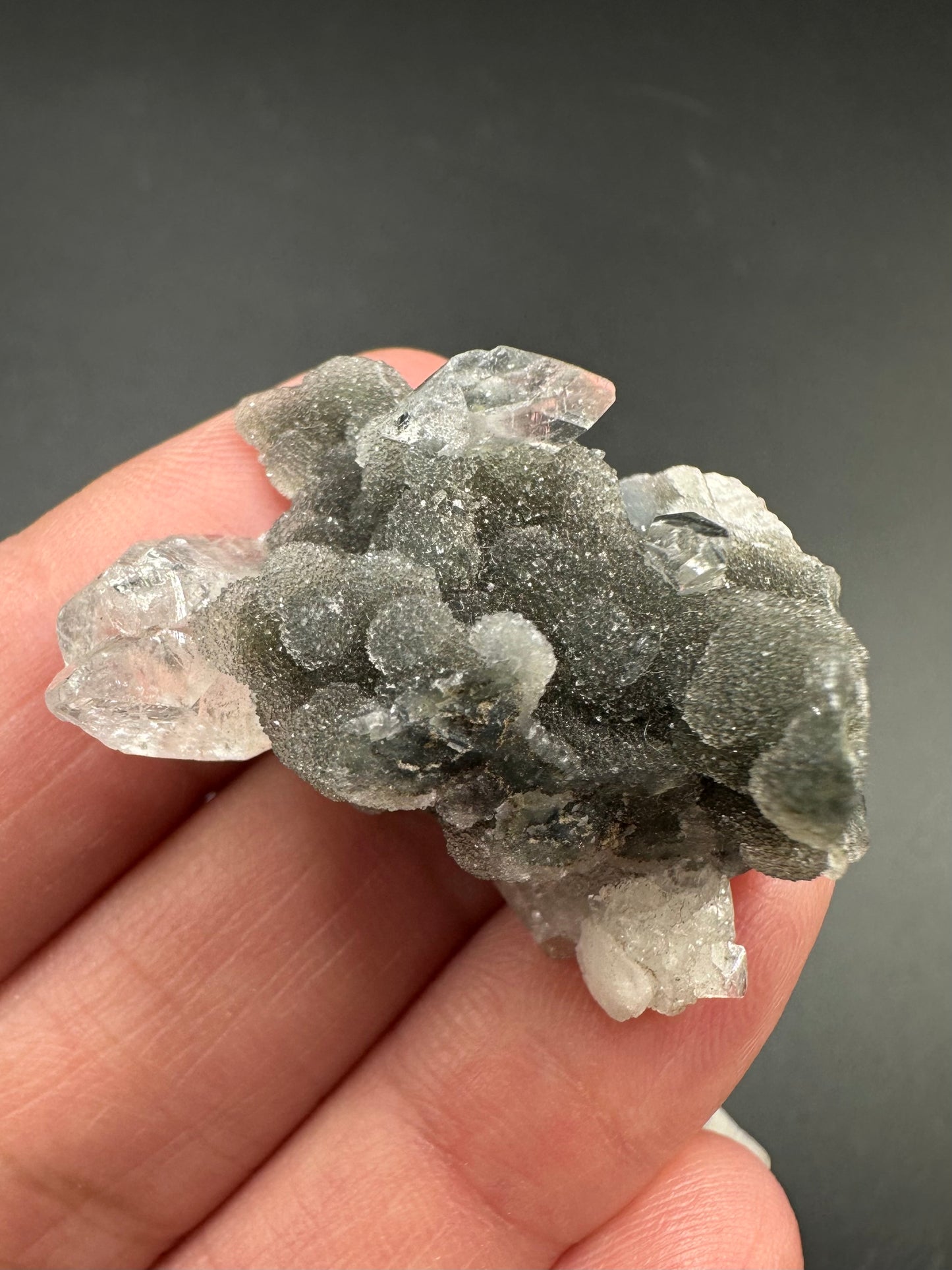 Black Chalcedony with Apophyllite