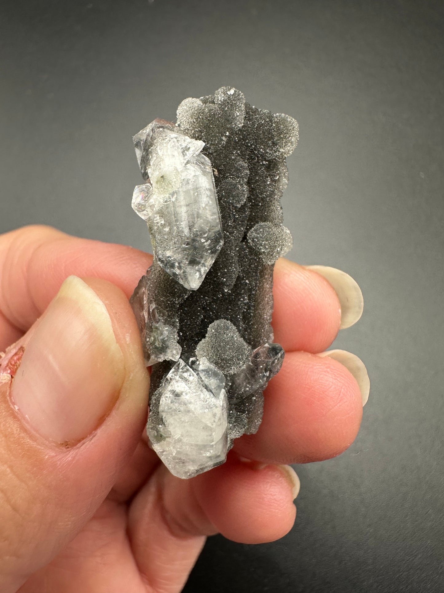Black Chalcedony with Apophyllite