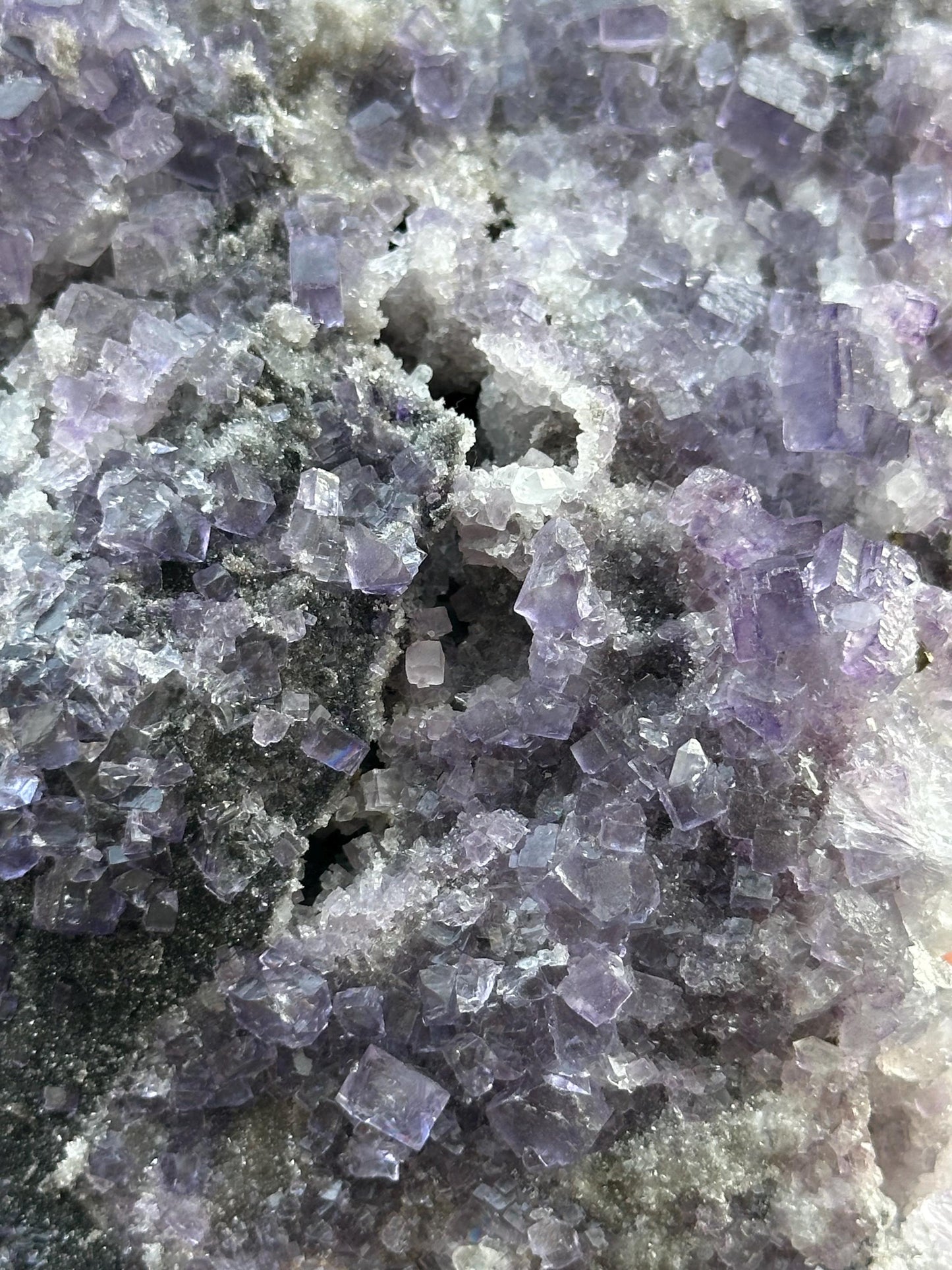Fluorite with Quartz on Matrix from Spain