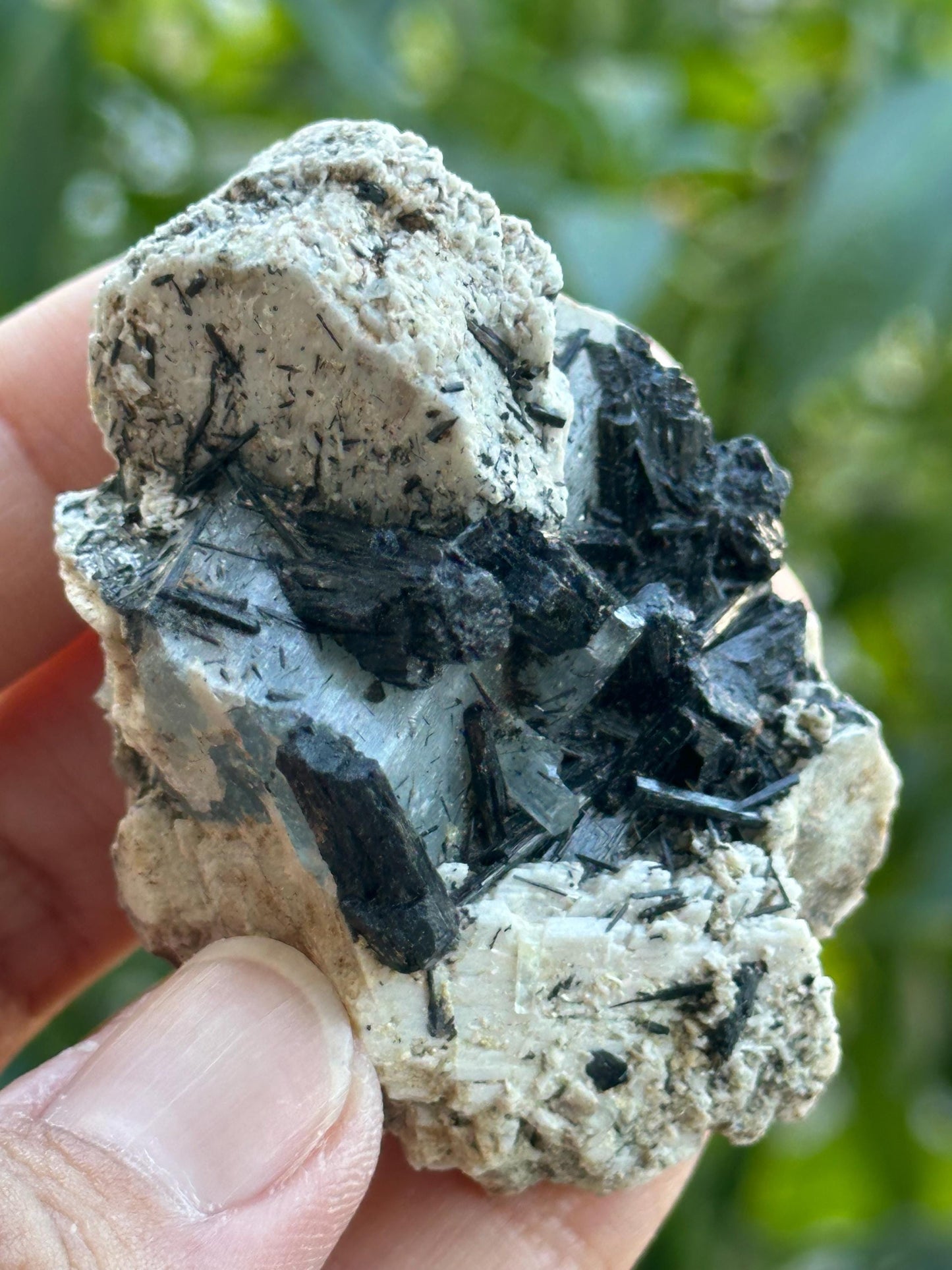 Aquamarine with Schorl and Feldspar from Namibia