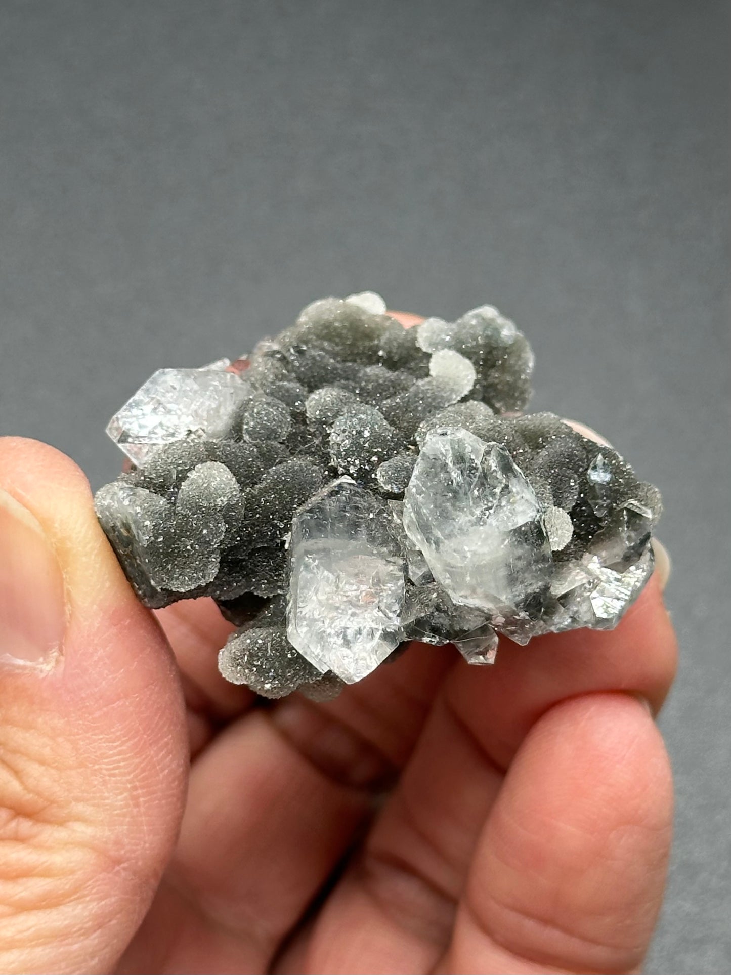 Black Chalcedony with Apophyllite