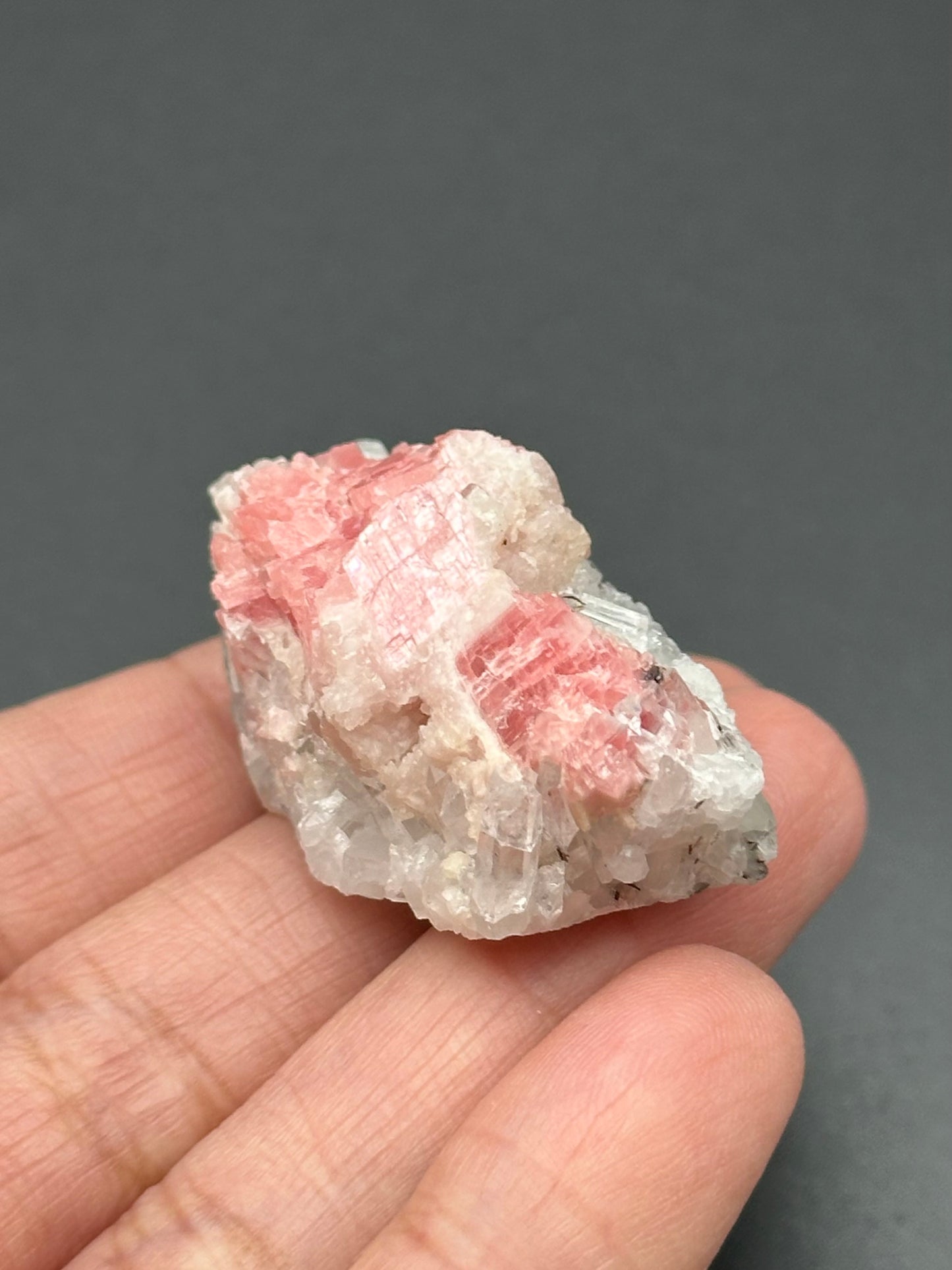 Rhodochrosite with Quartz on Matrix