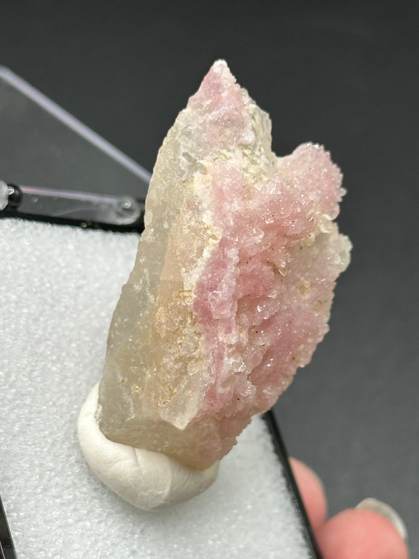 Crystallized Rose Quartz on Quartz