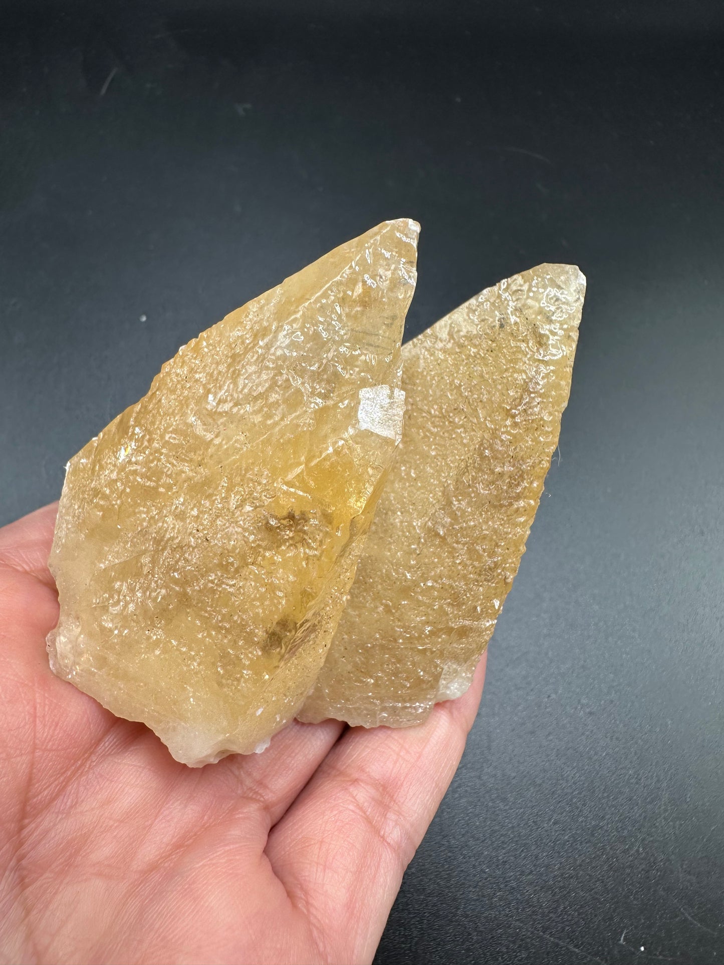 Etched Calcite Twins with Galena