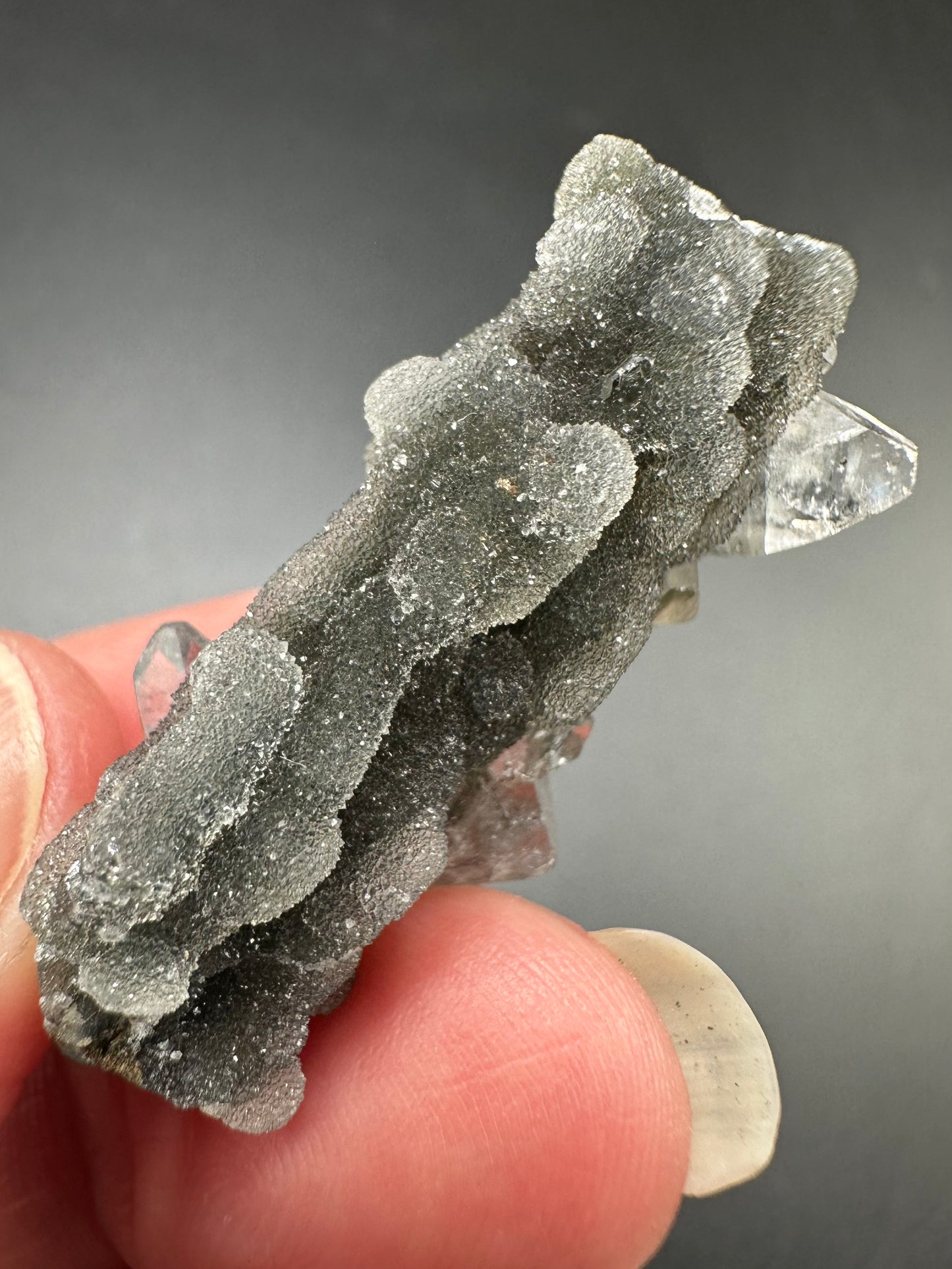 Black Chalcedony with Apophyllite
