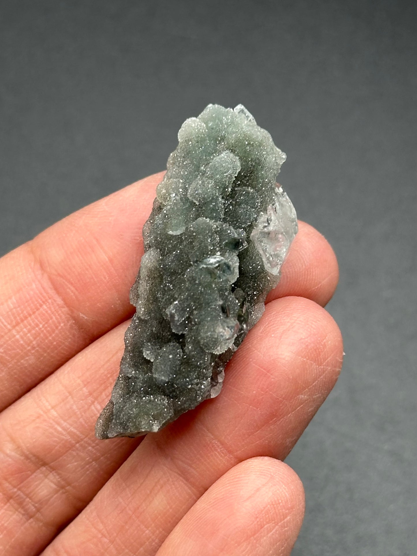 Black Chalcedony with Apophyllite