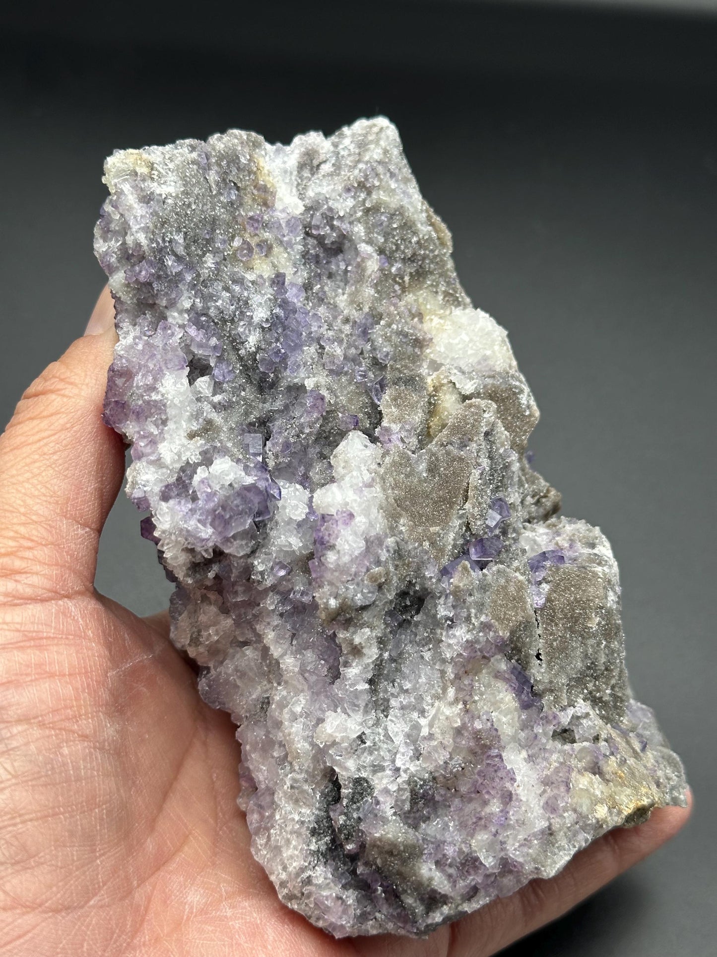 Fluorite with Quartz on Matrix from Spain