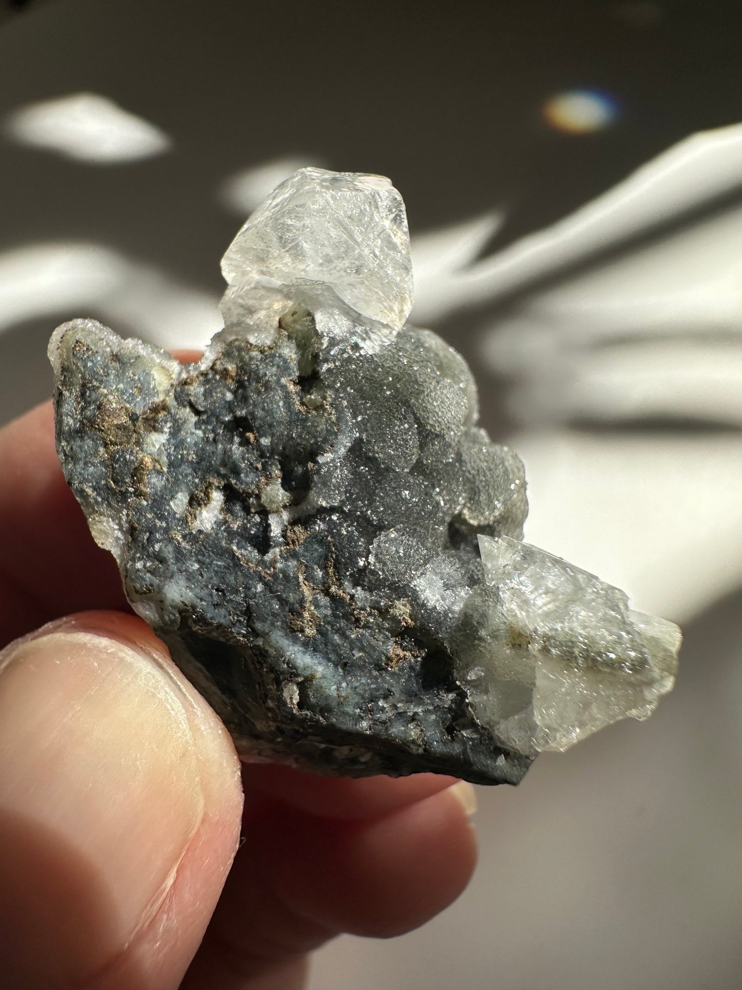 Black Chalcedony with Apophyllite