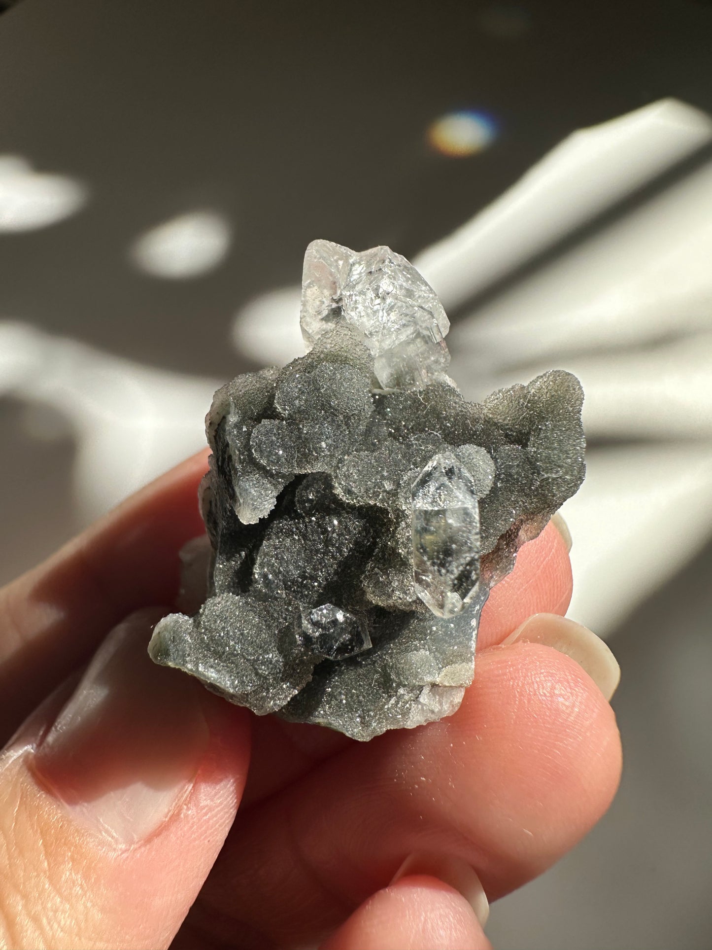 Black Chalcedony with Apophyllite