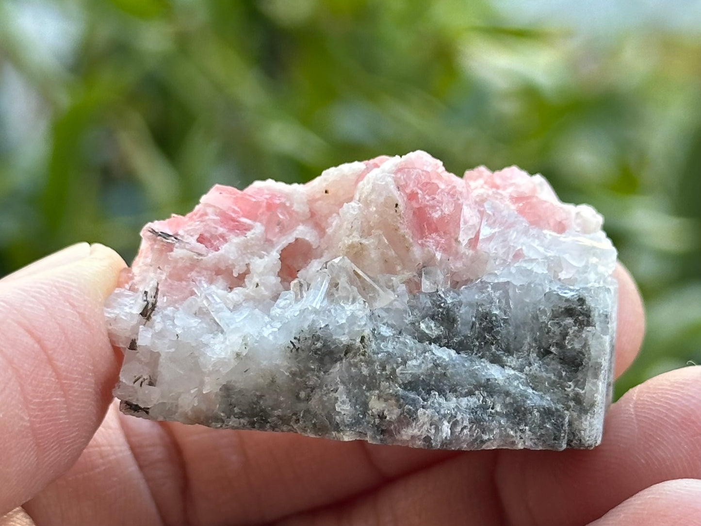 Rhodochrosite with Quartz on Matrix